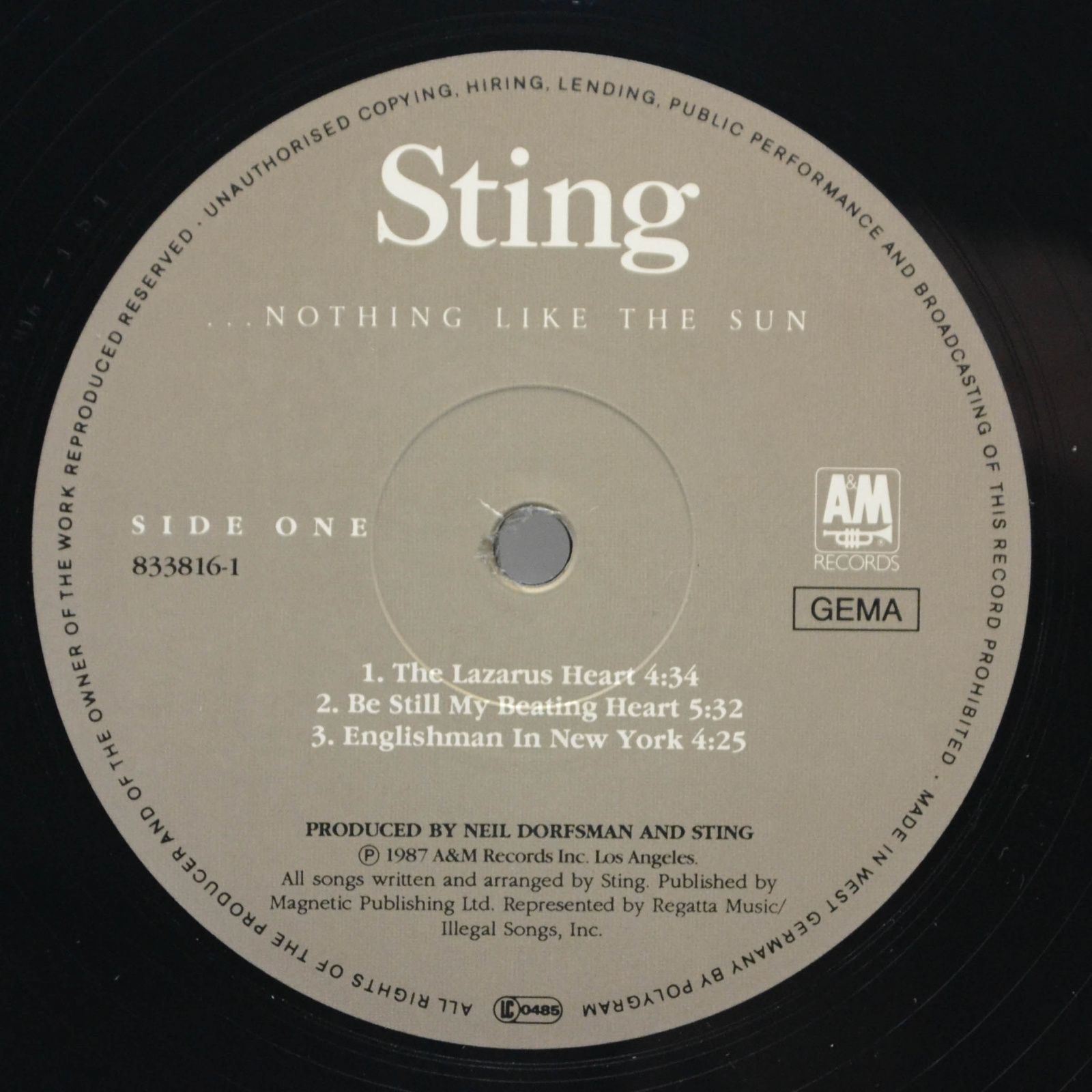 Sting — ...Nothing Like The Sun (2LP), 1987