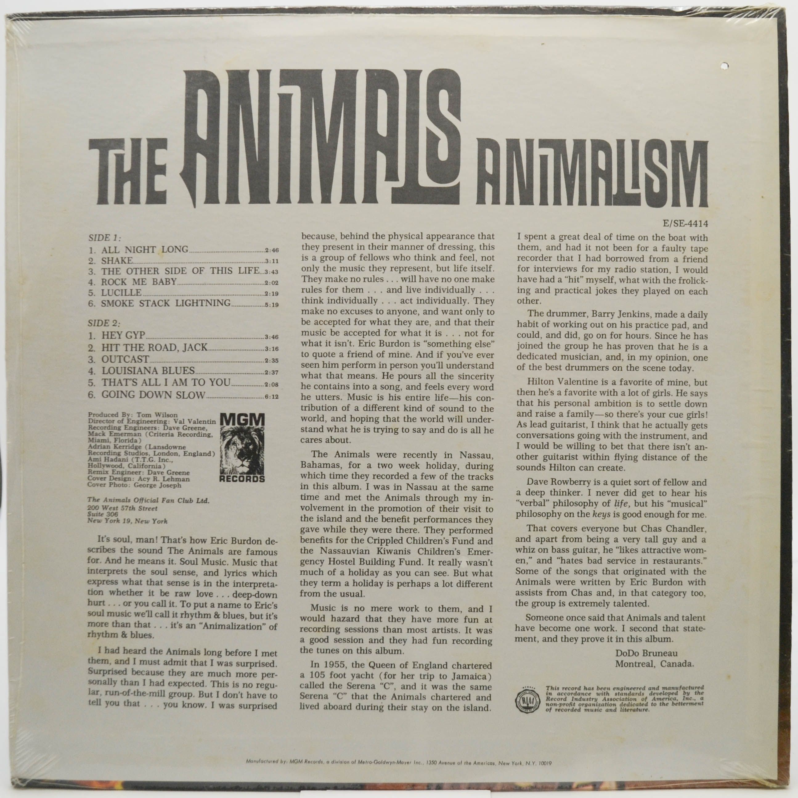 Animals — Animalism (USA), 1966
