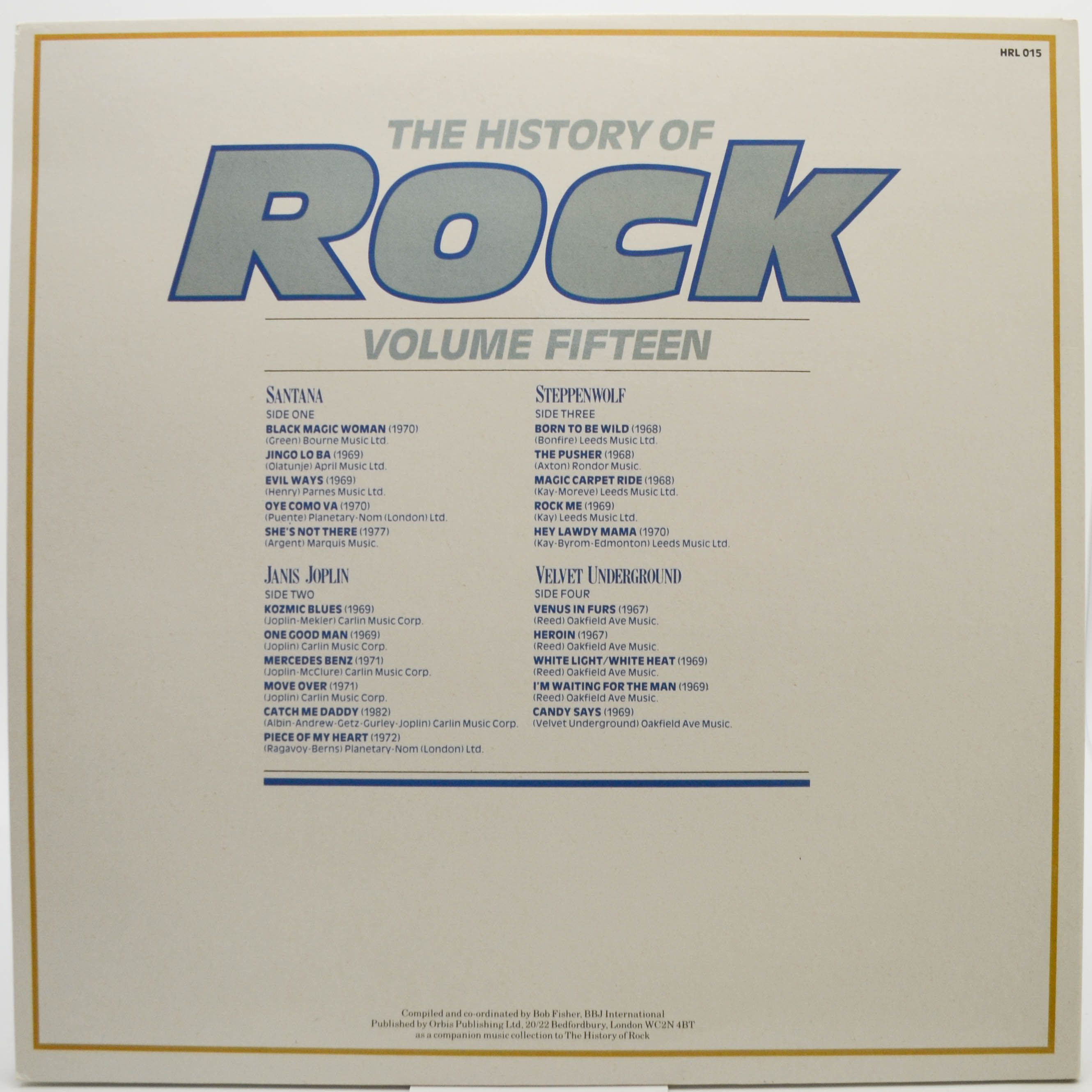 Santana / Janis Joplin / Steppenwolf / Velvet Underground — The History Of Rock (Volume Fifteen) (2LP, UK), 1983