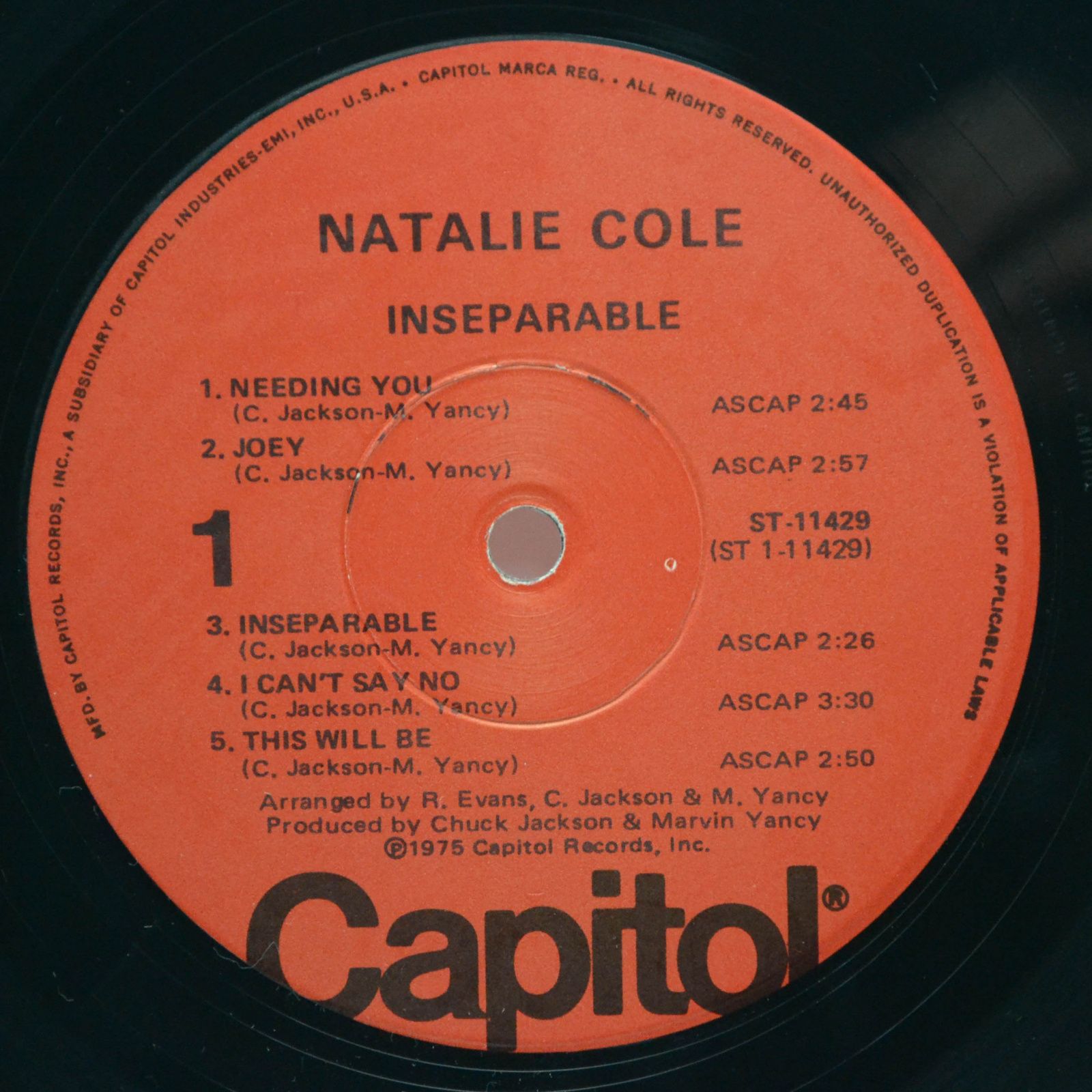 Natalie Cole — Inseparable (USA), 1975