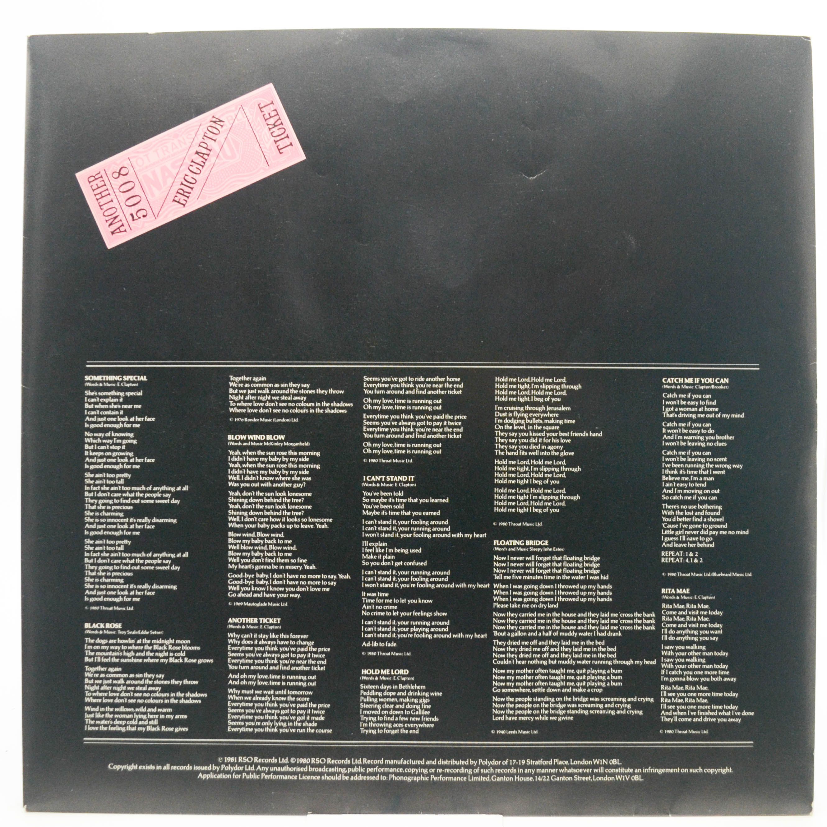 Eric Clapton — Another Ticket (1-st, UK), 1981