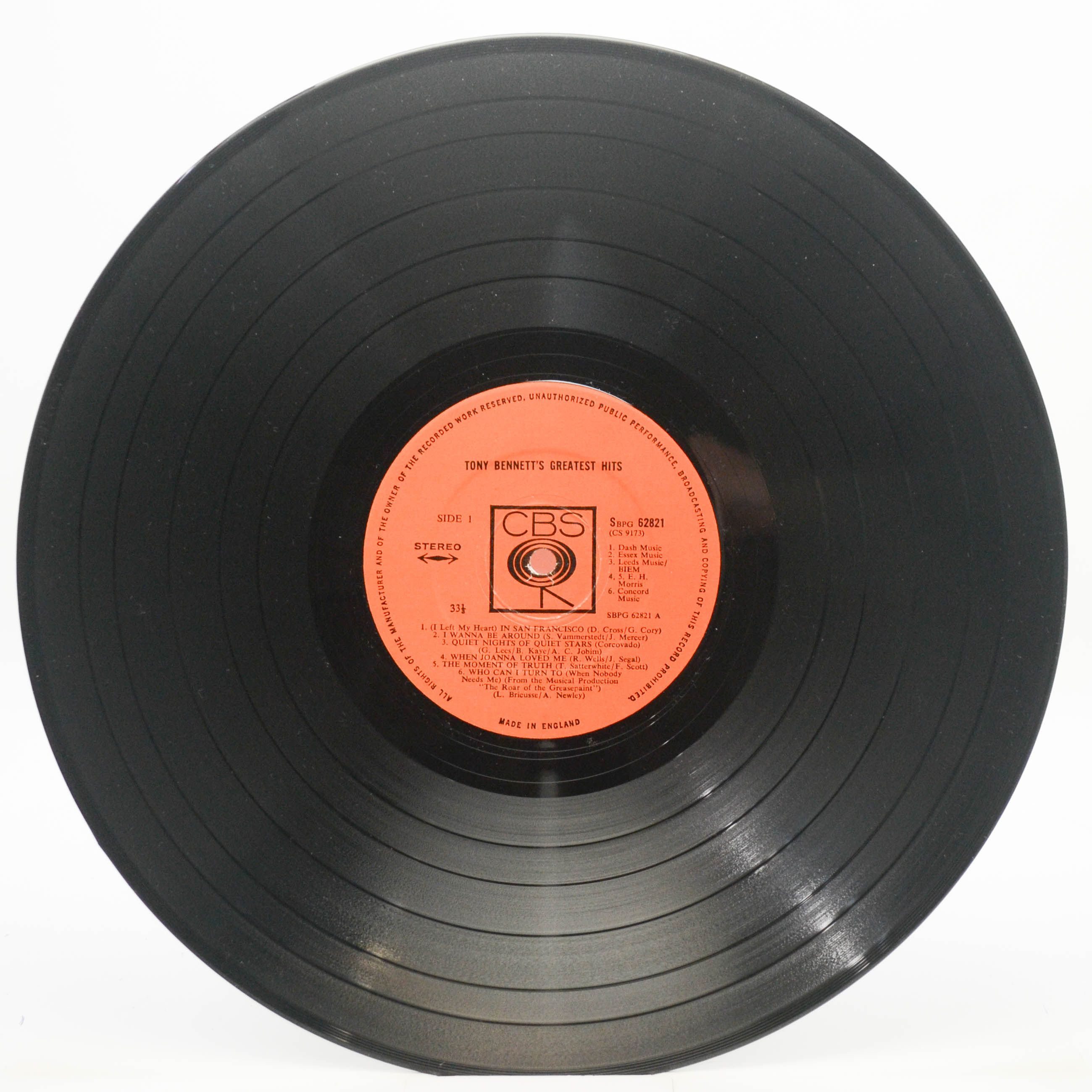 Tony Bennett — Tony's Greatest Hits (UK), 1966