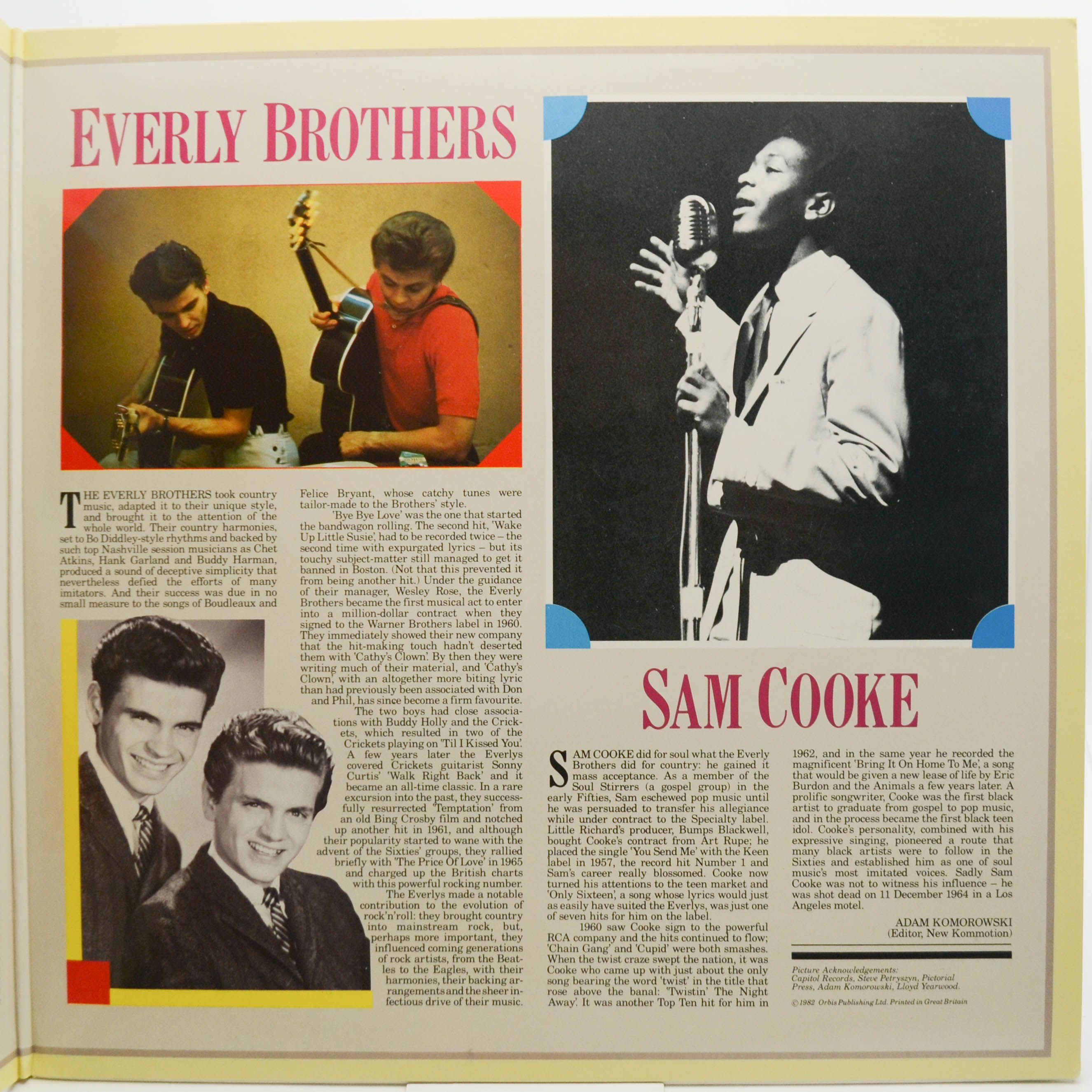 Chuck Berry / Gene Vincent / Everly Brothers / Sam Cooke — The History Of Rock (Volume Four) (2LP, UK), 1982