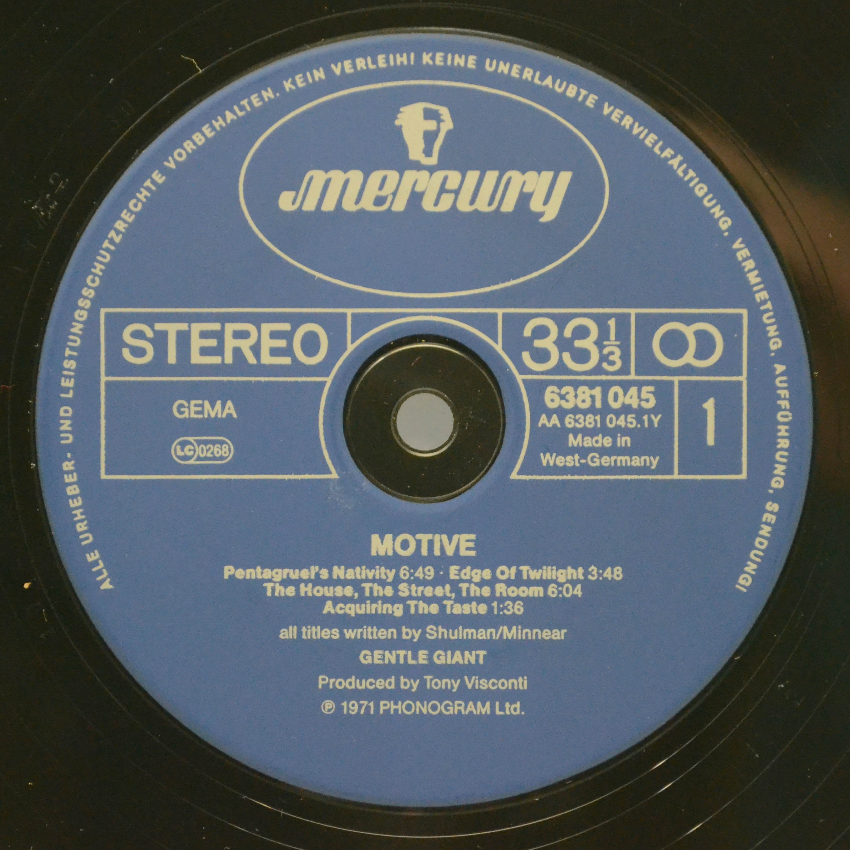 Gentle Giant — Motive, 1971