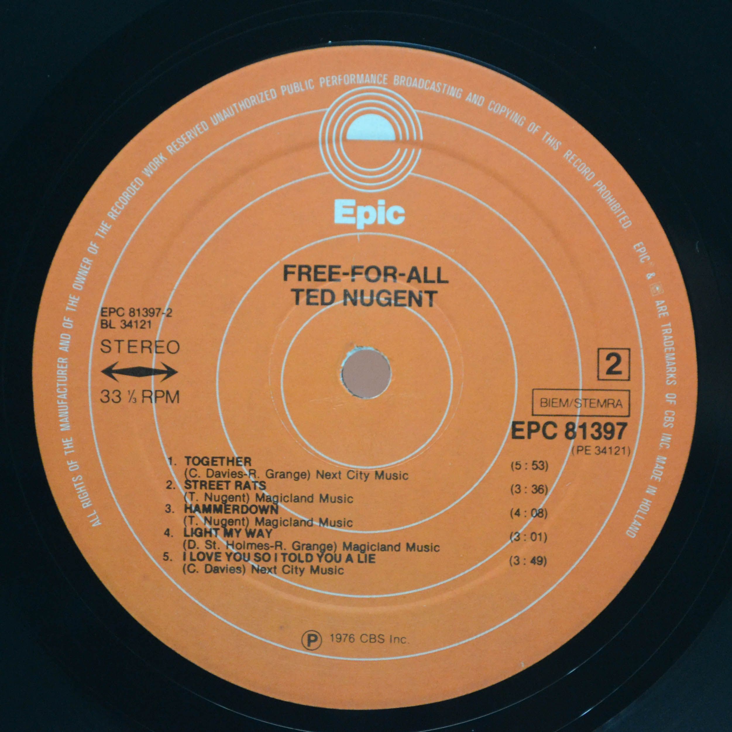 Ted Nugent — Free-For-All, 1976