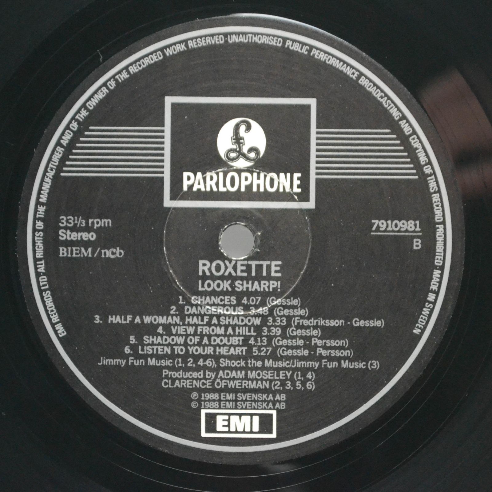 Roxette — Look Sharp! (Sweden), 1988