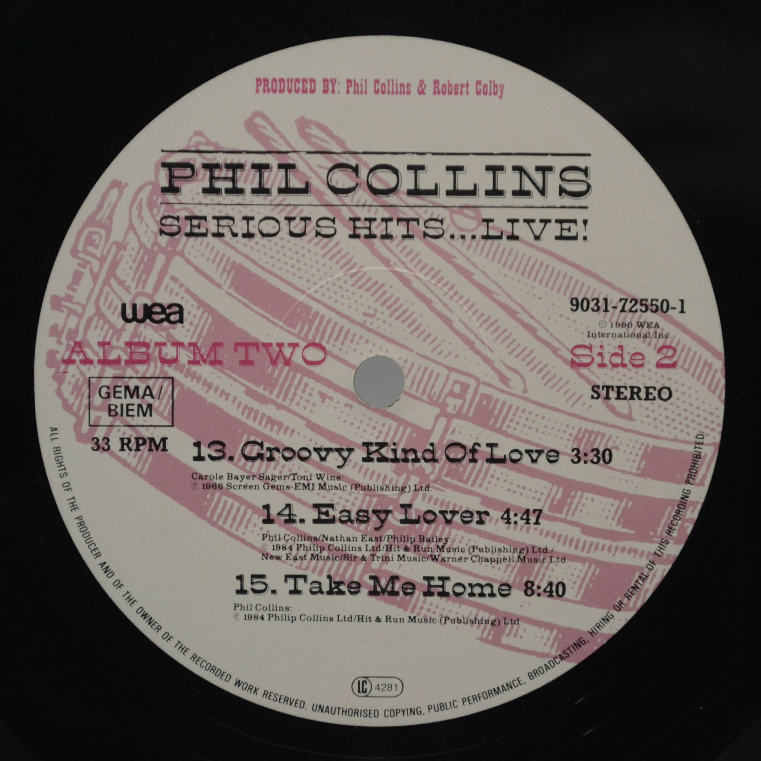 Phil Collins — Serious Hits...Live! (2LP), 1990
