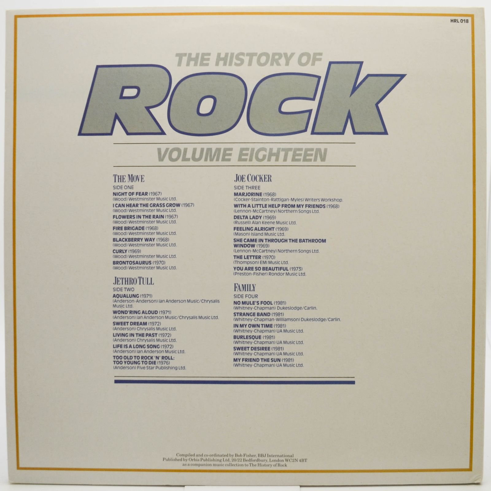 Move / Jethro Tull / Joe Cocker / Family — The History Of Rock (Volume Eighteen) (2LP, UK), 1983
