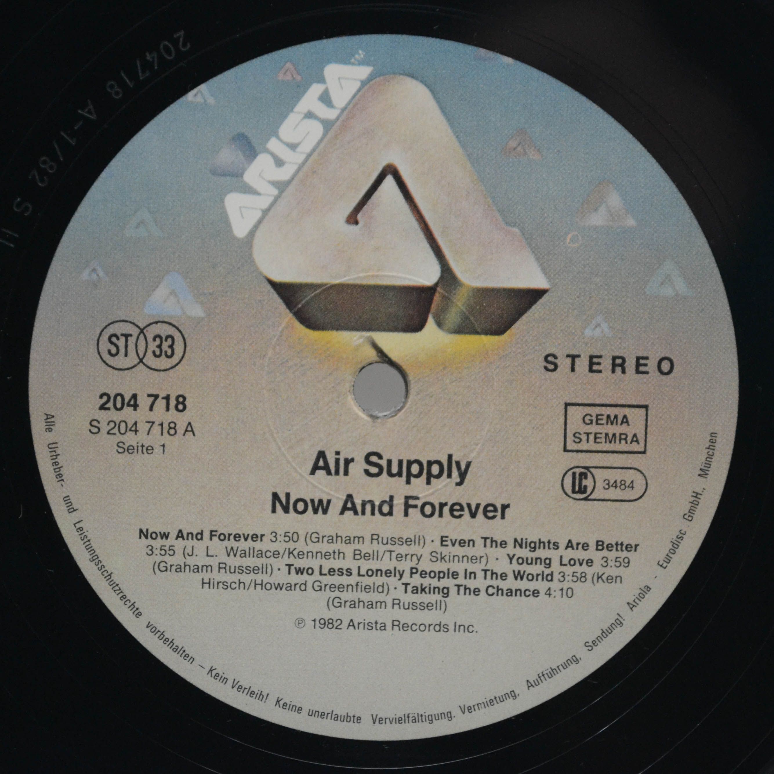 Air Supply — Now And Forever, 1982