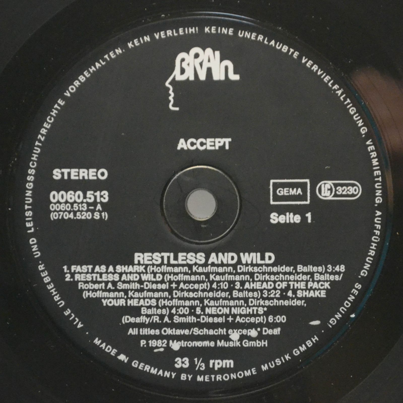 Accept — Restless And Wild (1-st, Germany), 1982