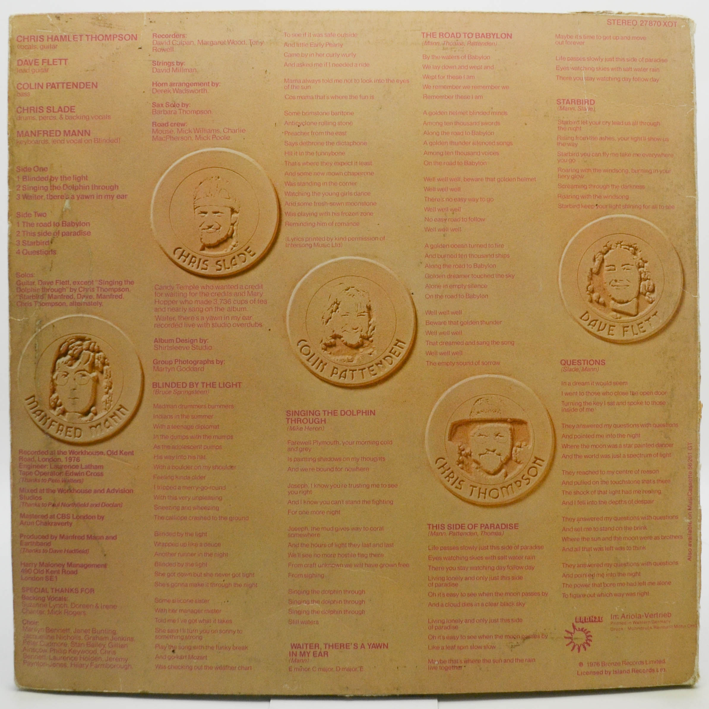 Виниловая пластинка Manfred Mann's Earth Band — The Roaring Silence, 1977