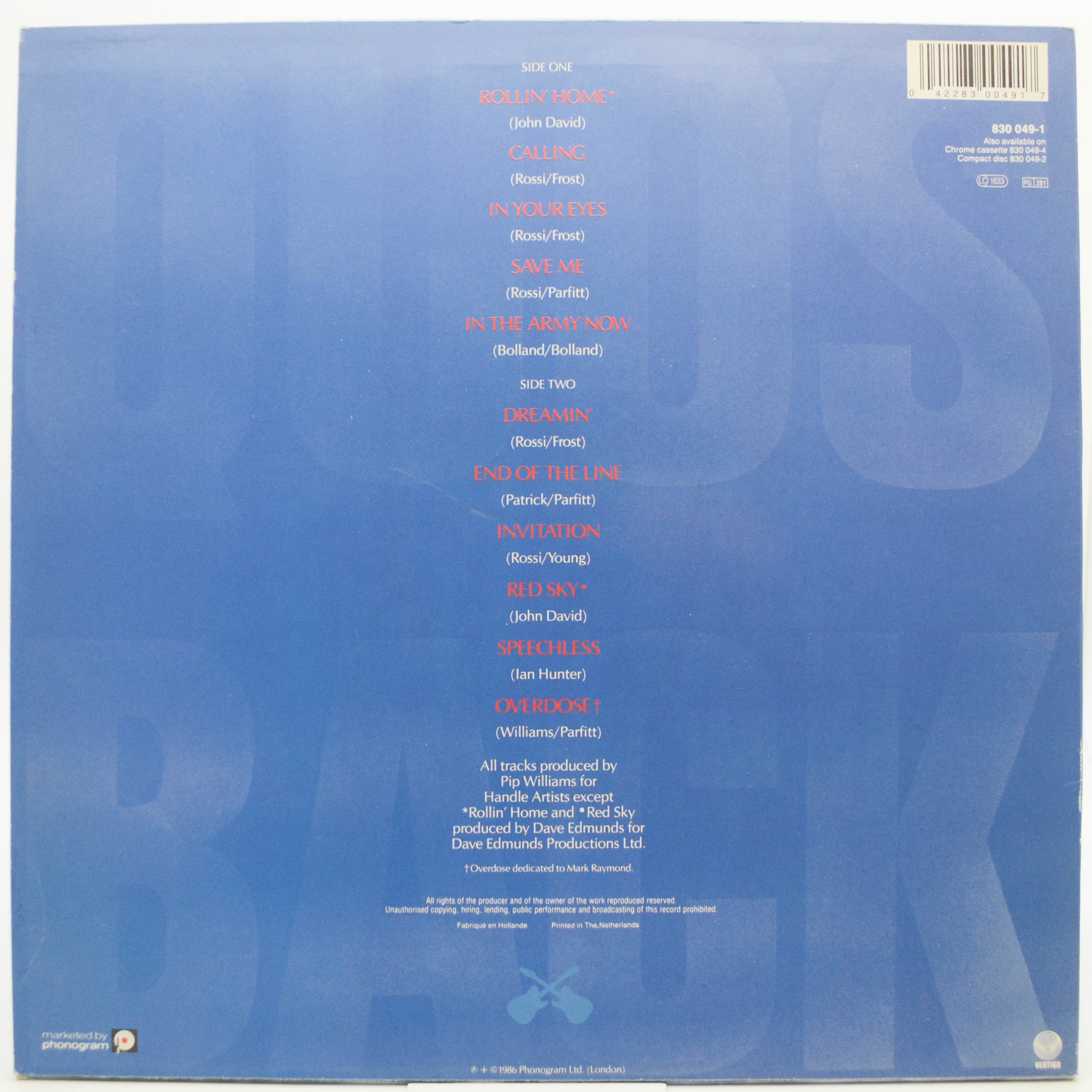 Status Quo — In The Army Now, 1986