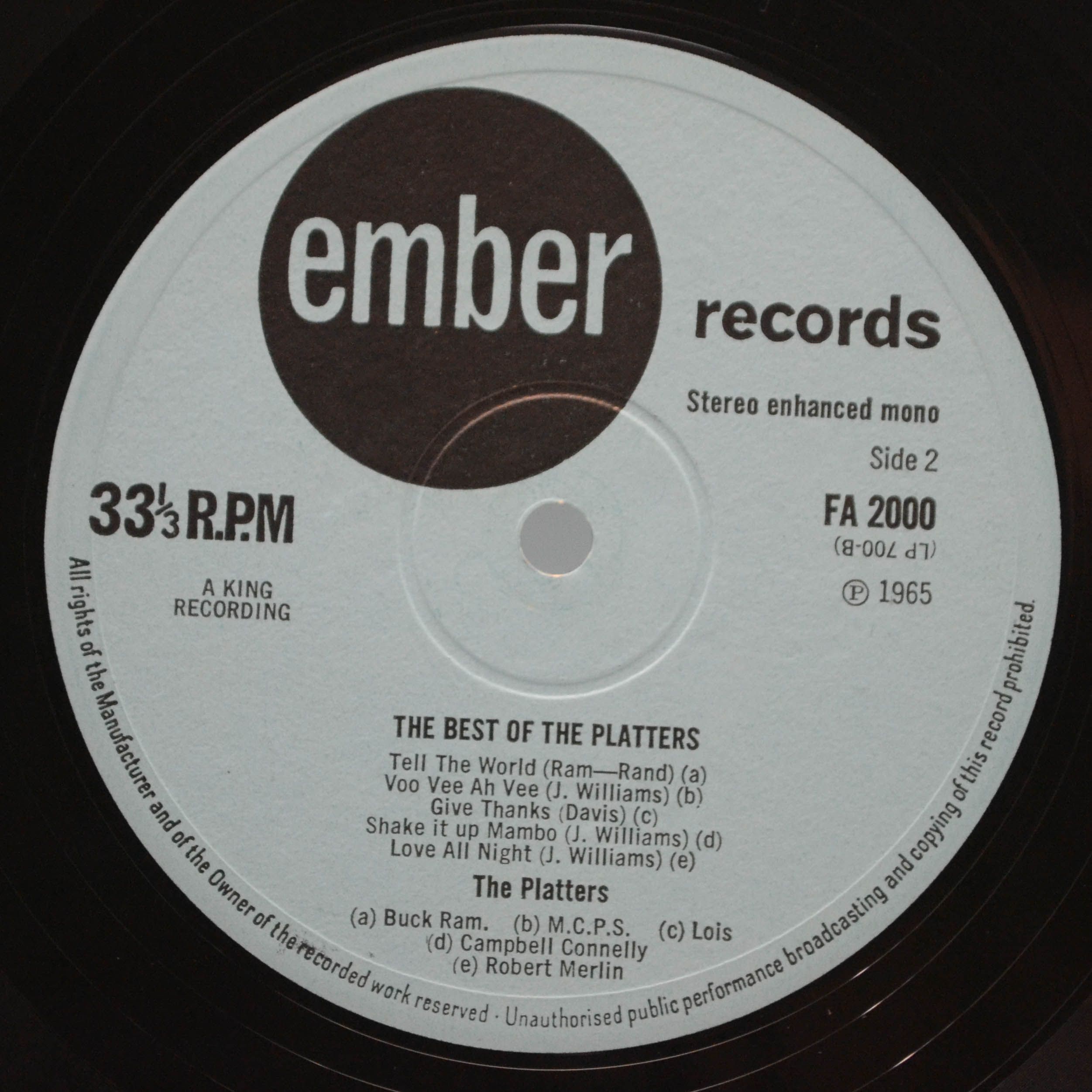 Platters — The Best Of The Platters (UK), 1962