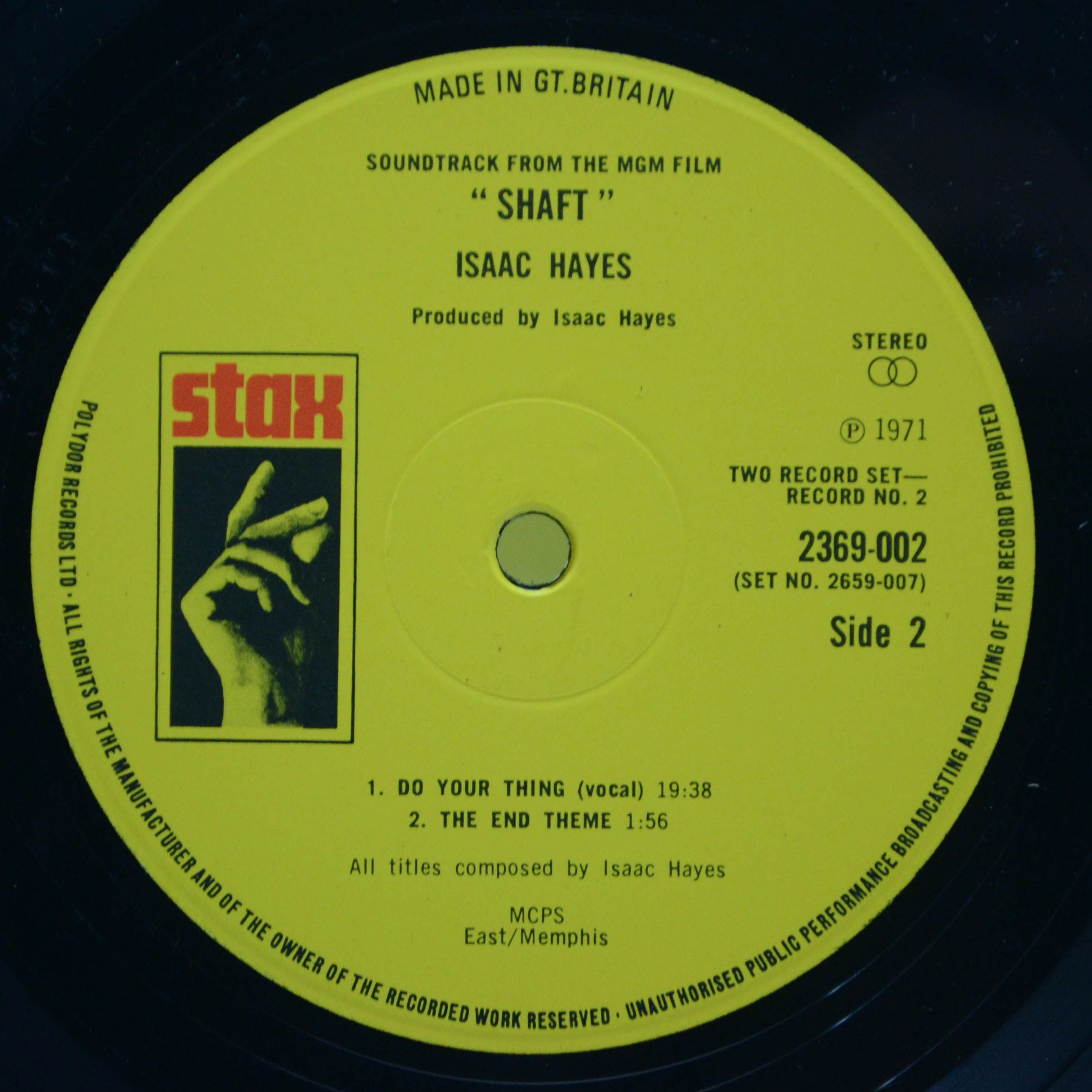 Isaac Hayes — Shaft (2LP, UK), 1971
