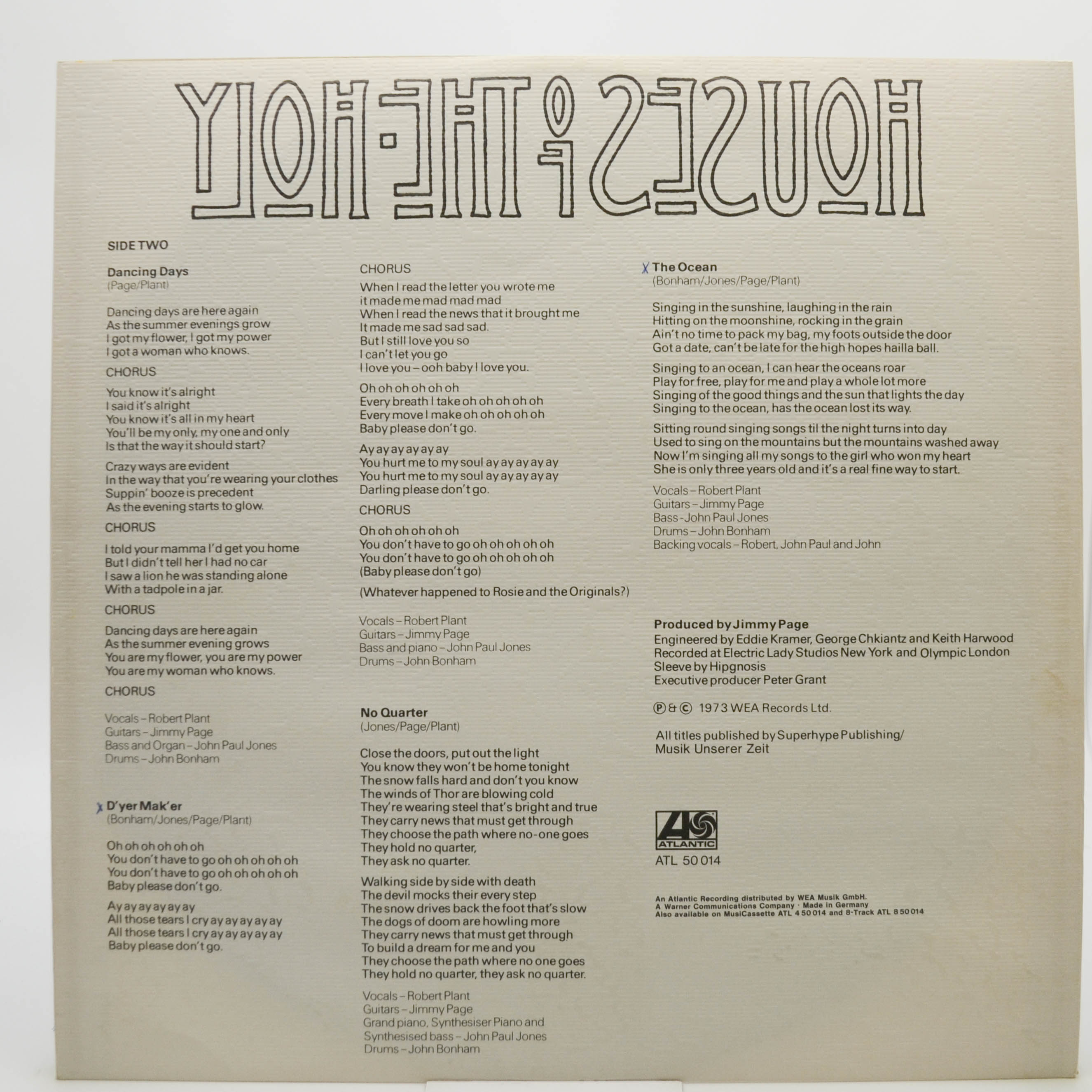 Led Zeppelin — Houses Of The Holy, 1973