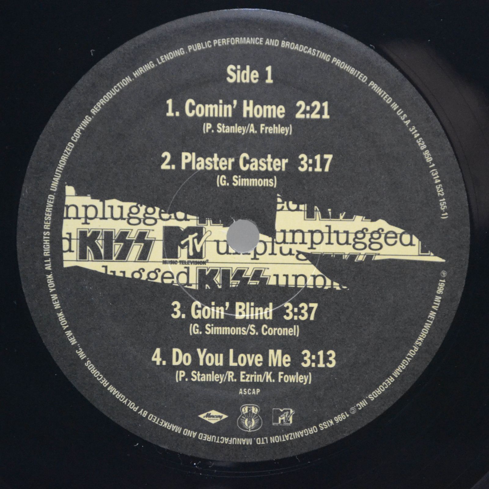 Kiss — MTV Unplugged (2LP, 1-st, USA, poster), 1996