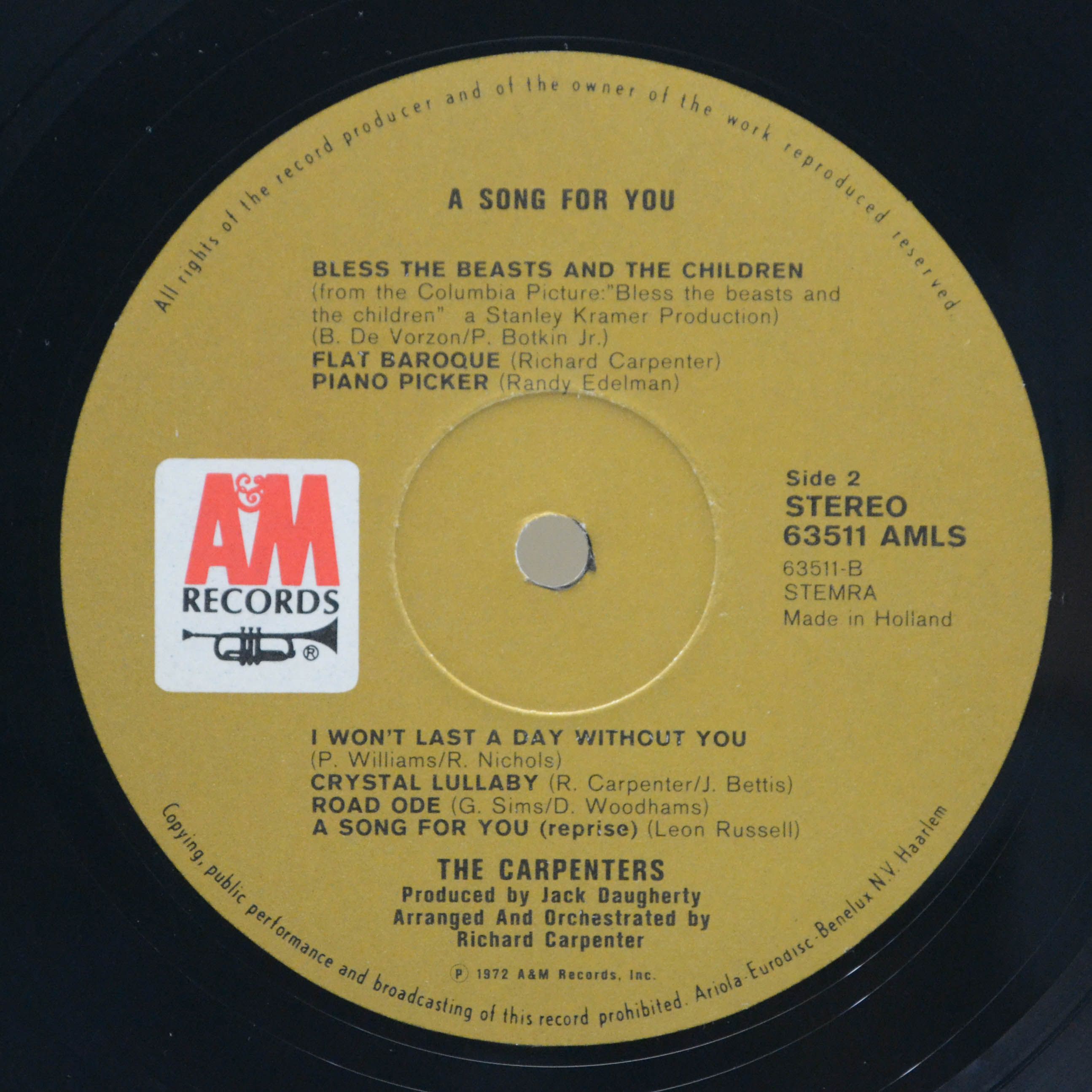 Carpenters — A Song For You, 1972