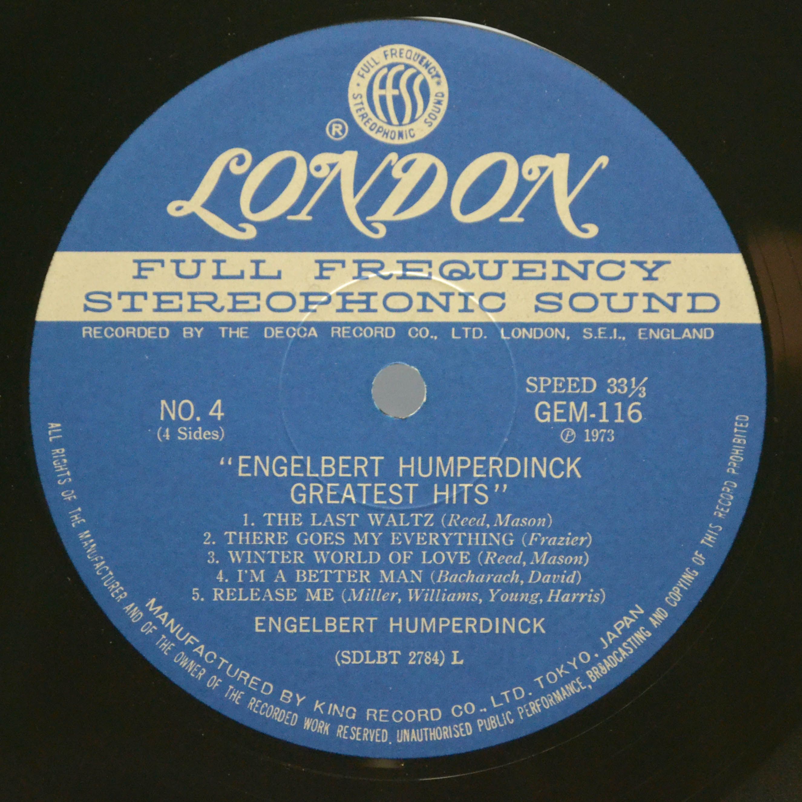 Engelbert Humperdinck — Greatest Hits (2LP), 1973
