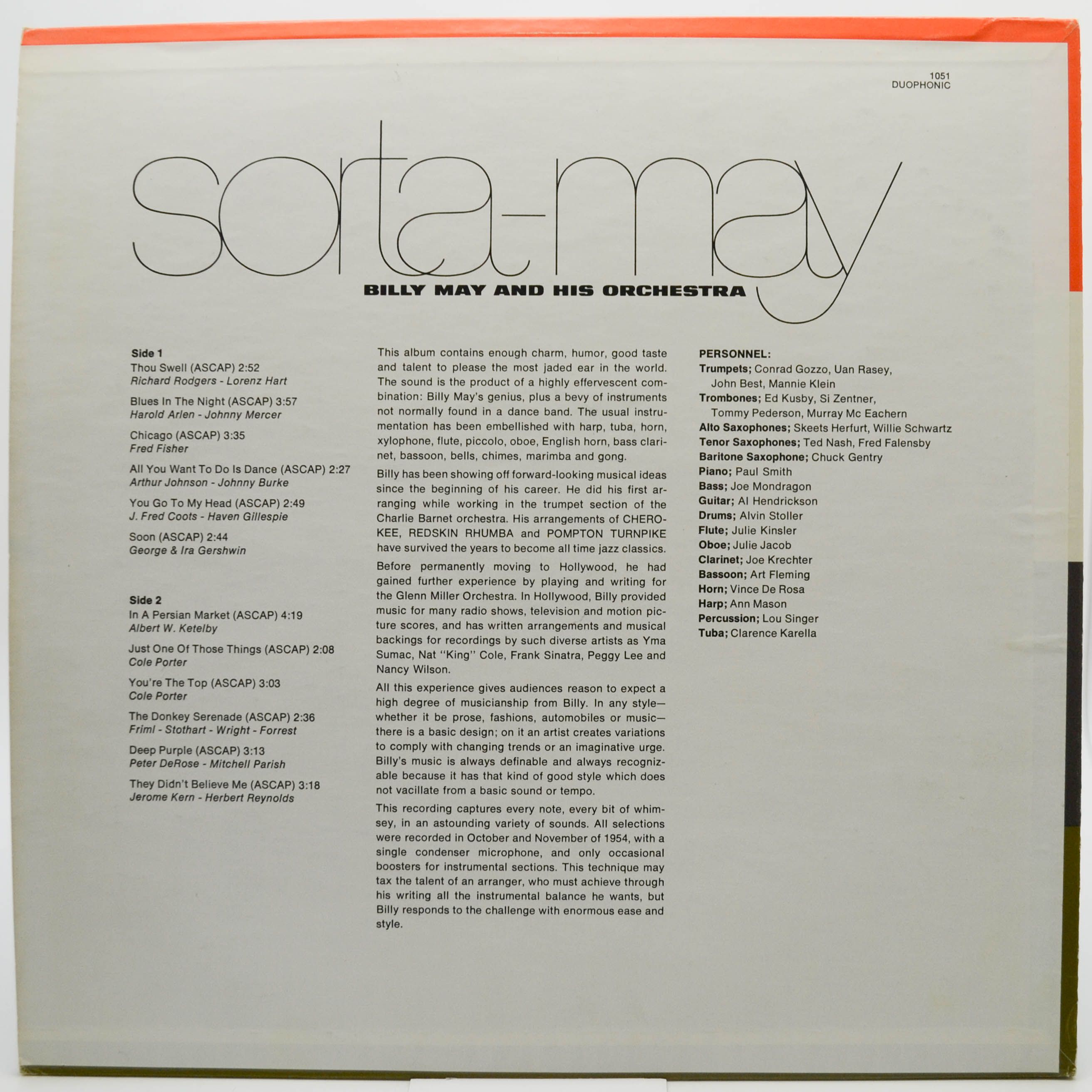 Billy May And His Orchestra — Sorta-May (USA), 1971