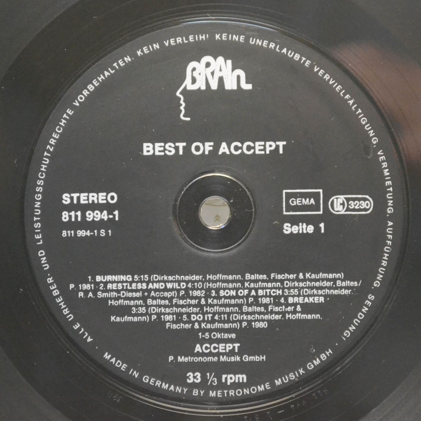 Accept — Best Of Accept (1-st, Germany), 1983