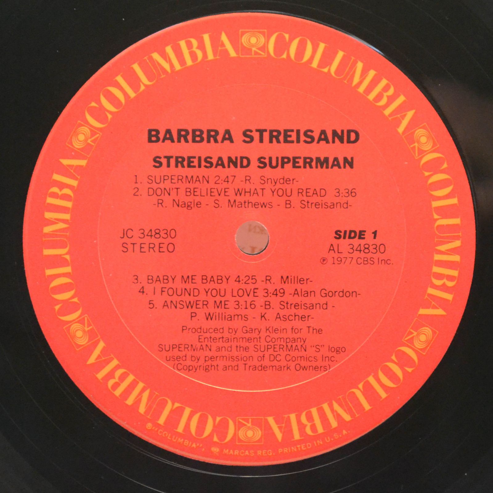 Barbra Streisand — Streisand Superman (1-st, USA), 1977