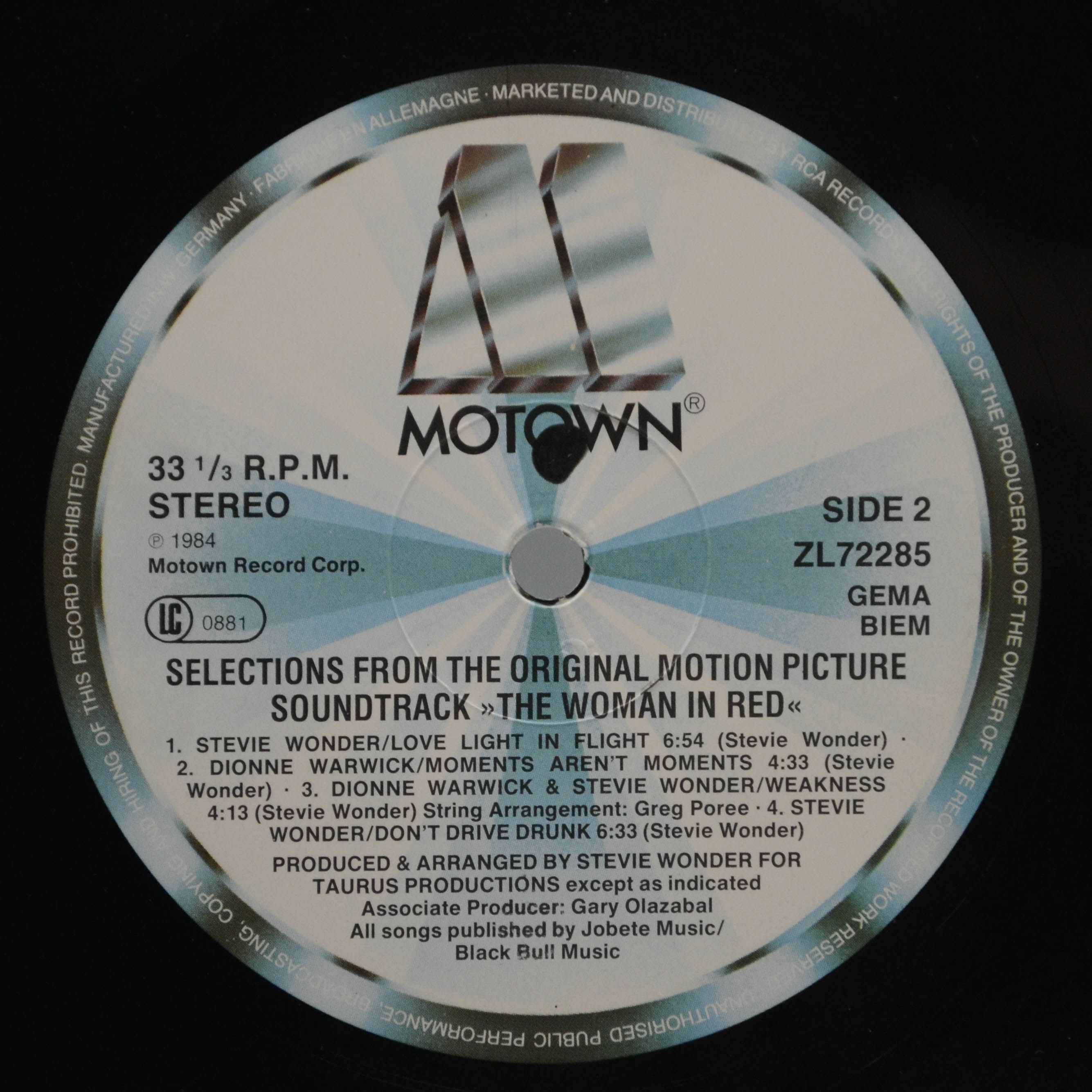 Stevie Wonder — The Woman In Red (Selections From The Original Motion Picture Soundtrack), 1984
