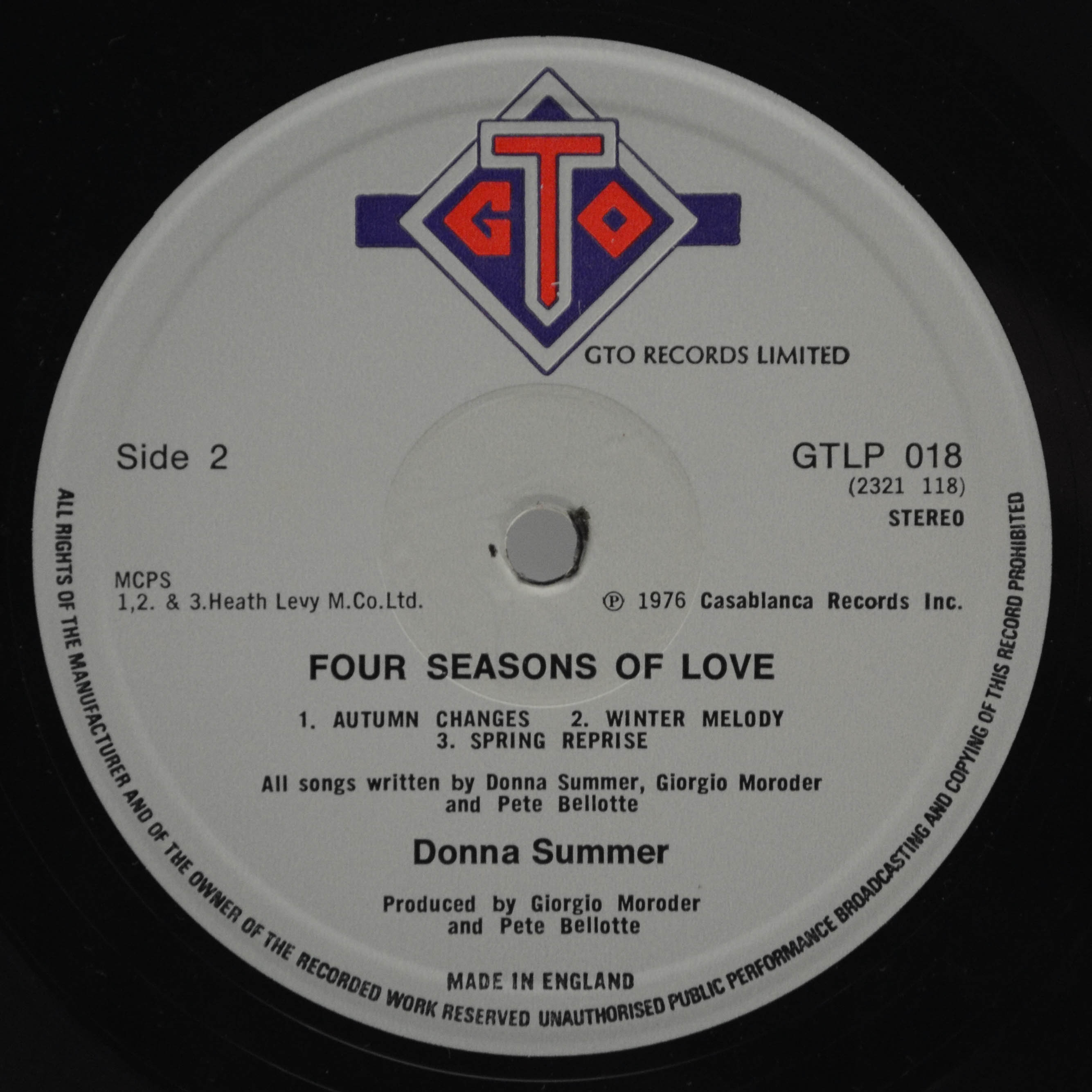 Виниловая пластинка Donna Summer — Four Seasons Of Love (UK), 1976