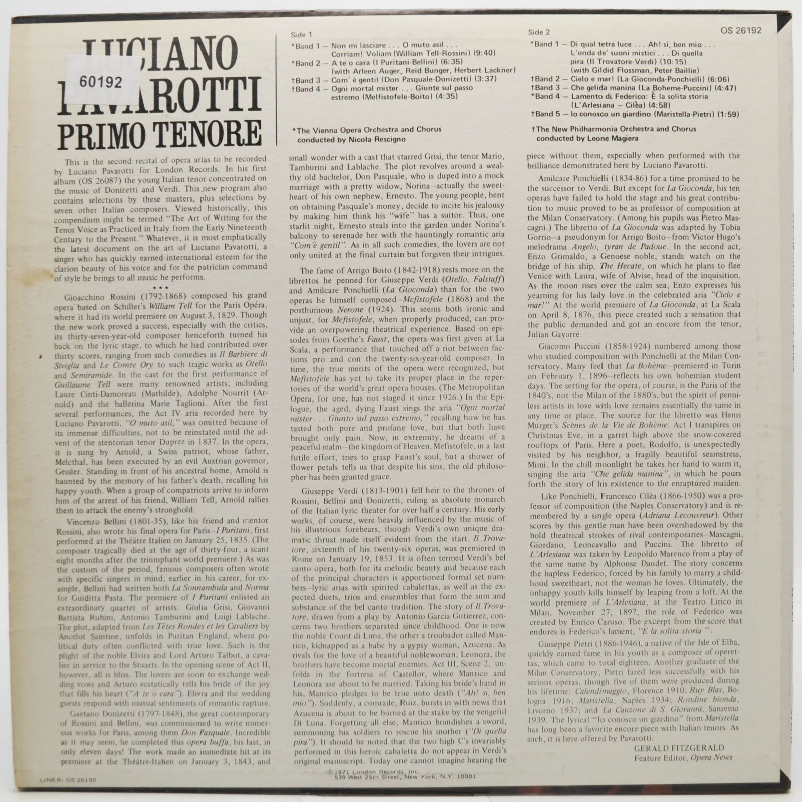 Luciano Pavarotti — Primo Tenore (UK), 1971