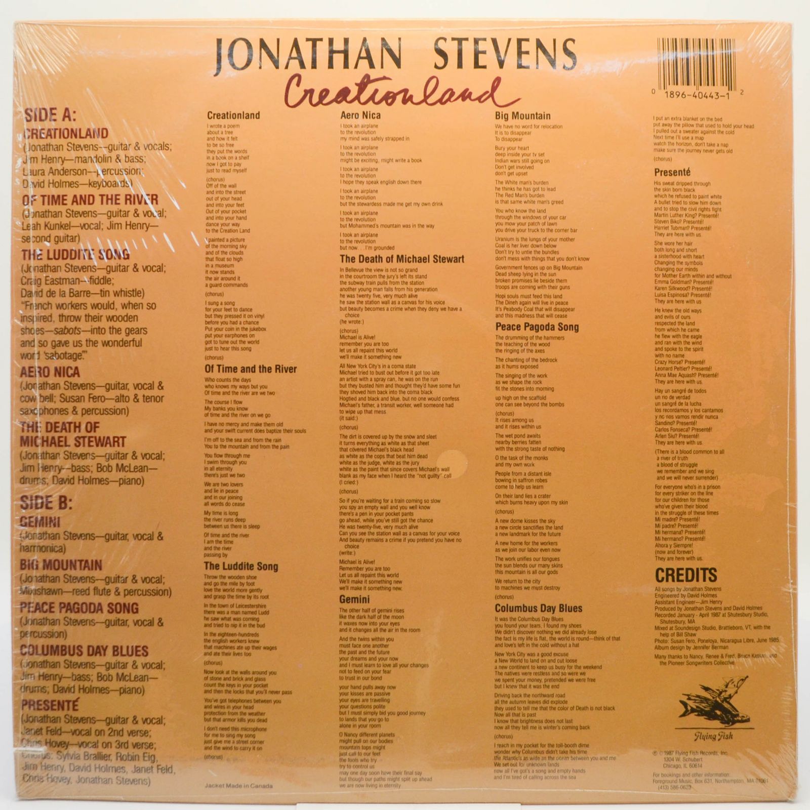 Jonathan Stevens — Creationland, 1987