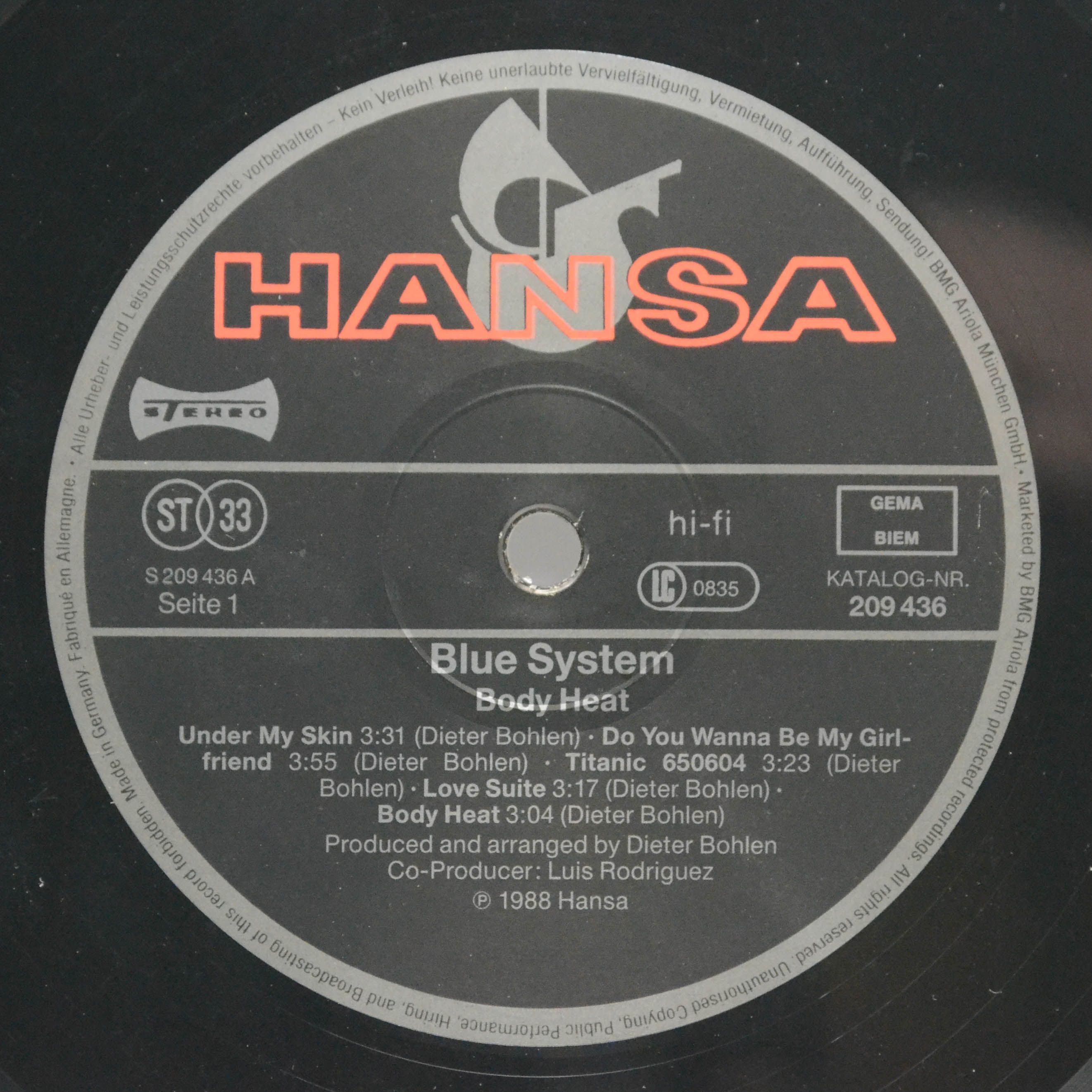 Blue System — Body Heat, 1988