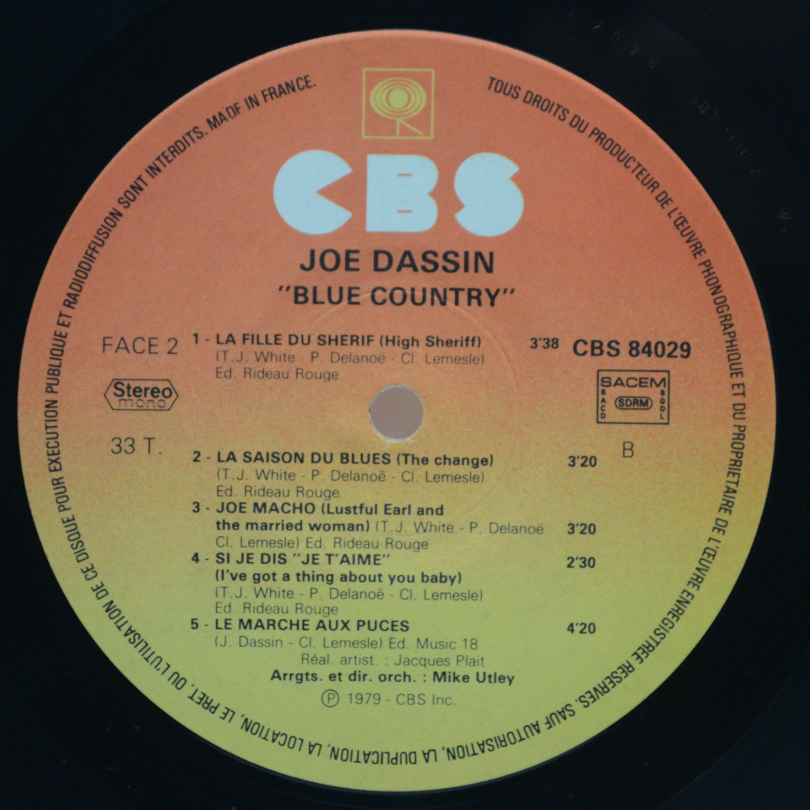 Joe Dassin — Blue Country (1-st, France), 1979