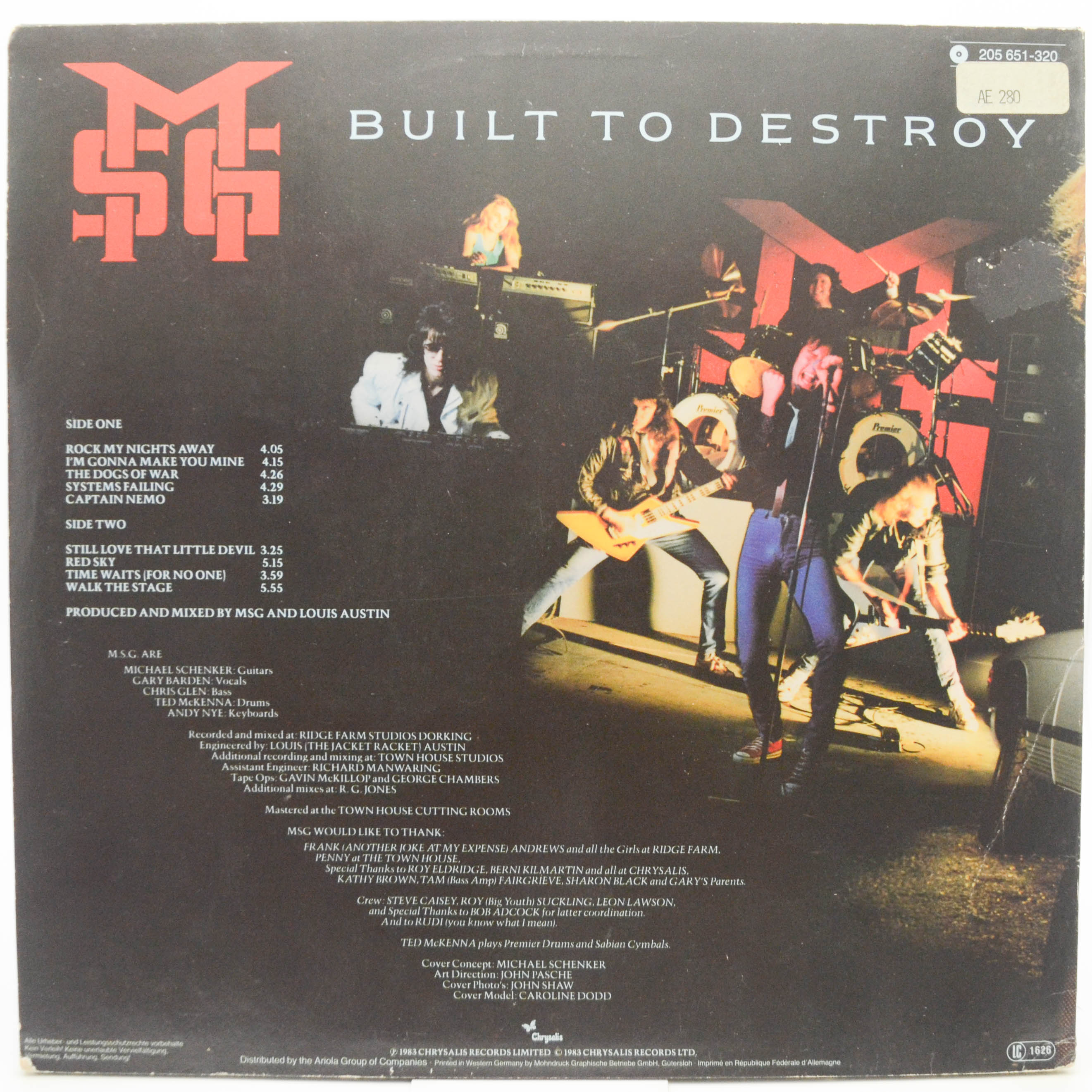 Виниловая пластинка Michael Schenker Group — Built To Destroy, 1983