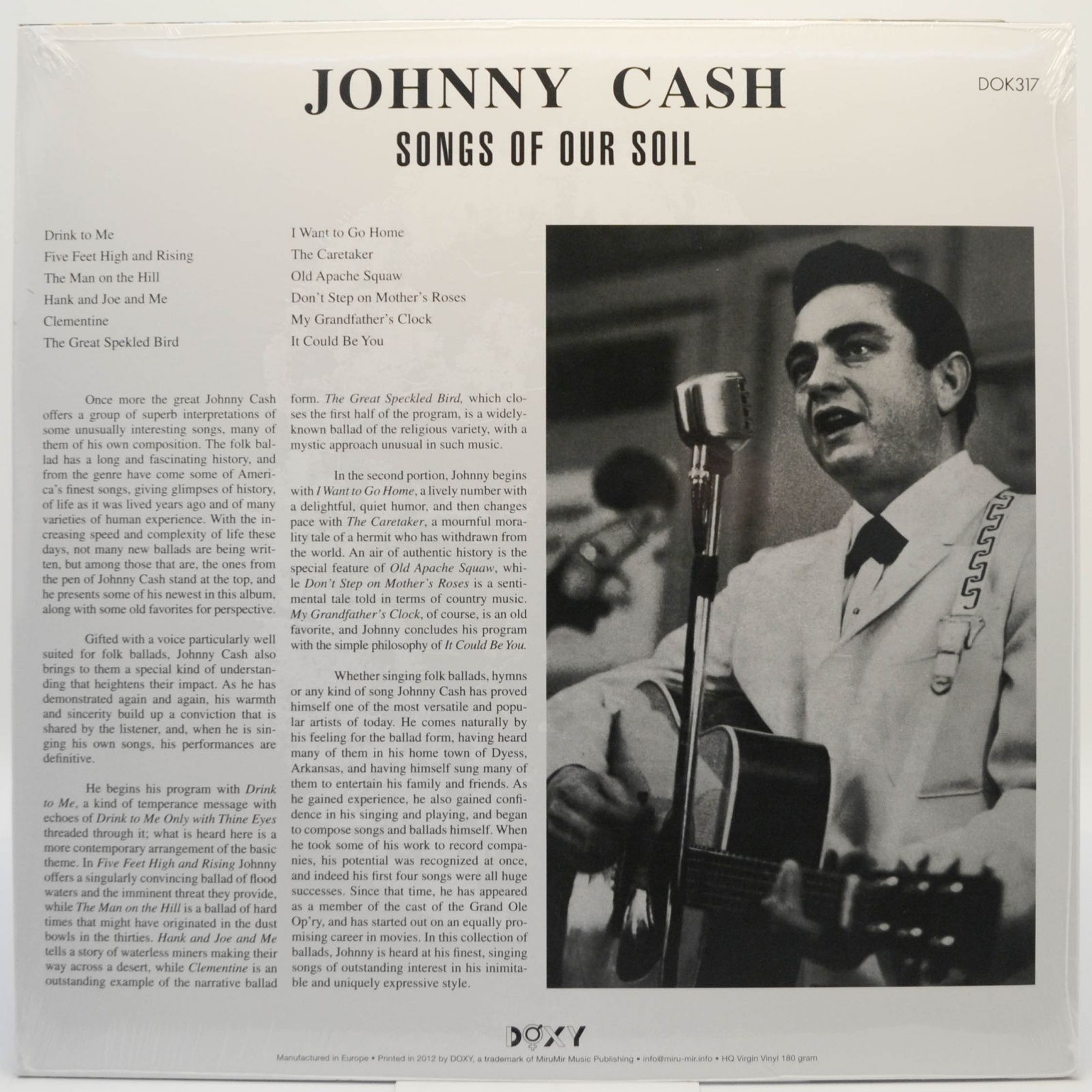 Johnny Cash — Songs Of Our Soil (LP+CD), 2012