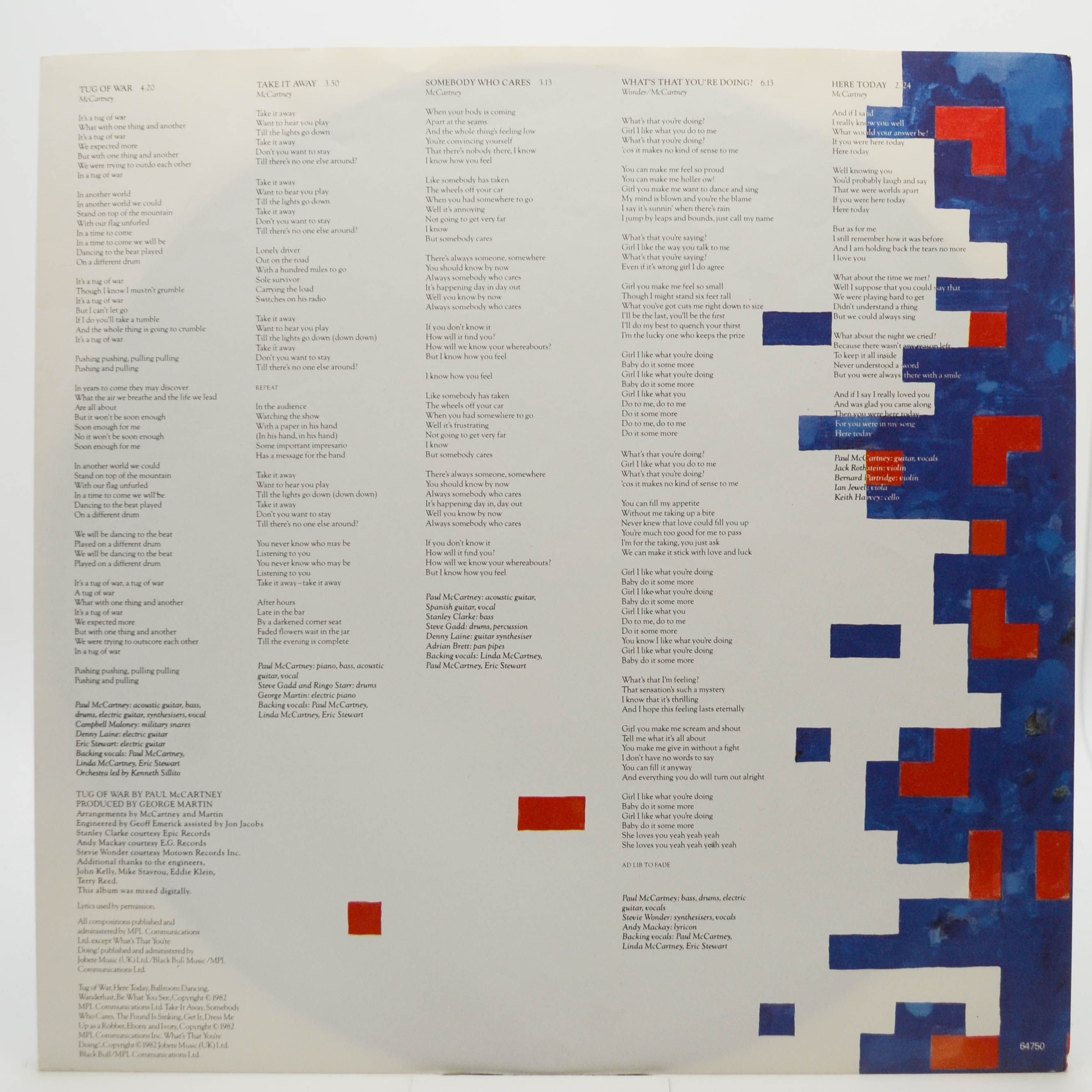 Paul McCartney — Tug Of War, 1982