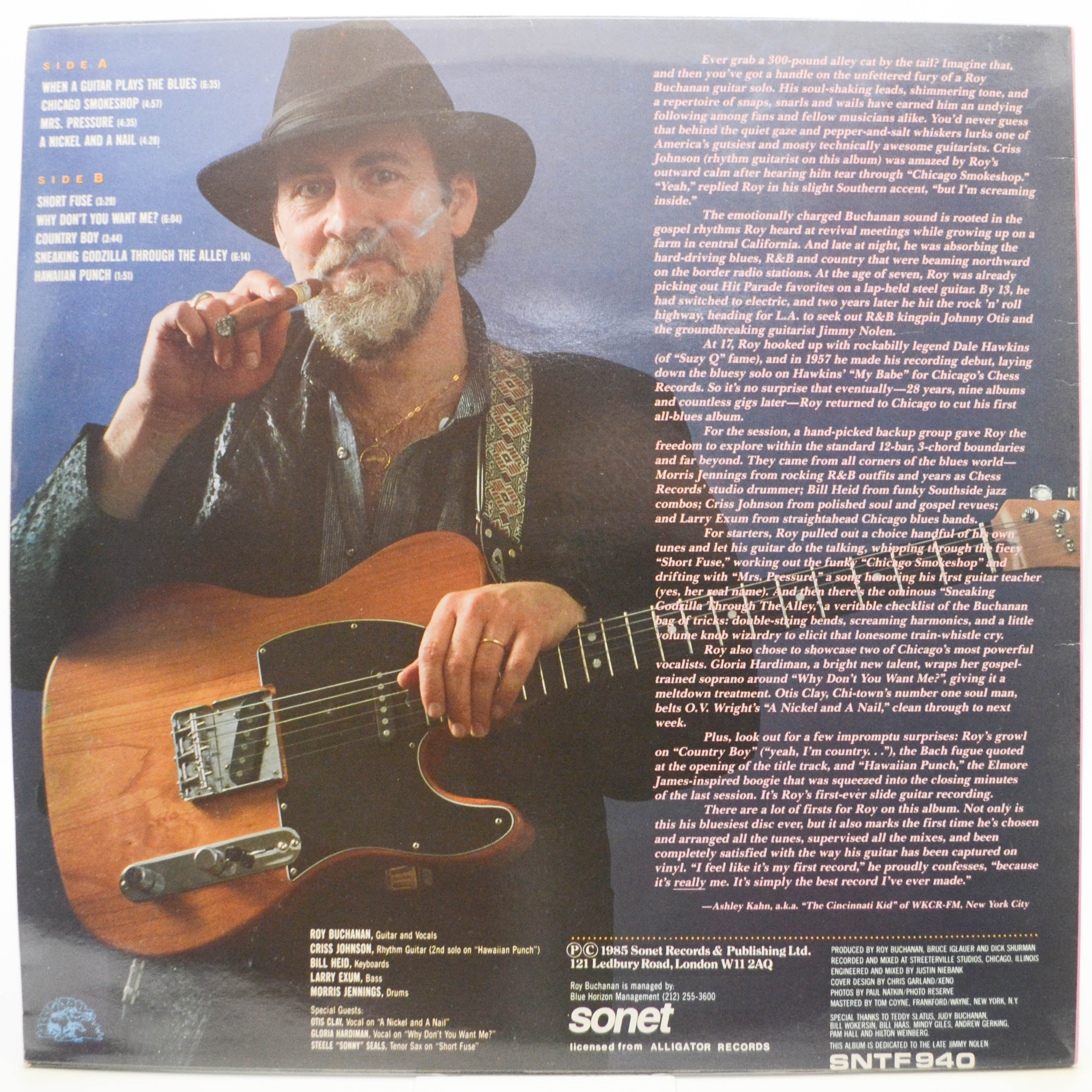Виниловая пластинка Roy Buchanan — When A Guitar Plays The Blues (UK), 1985