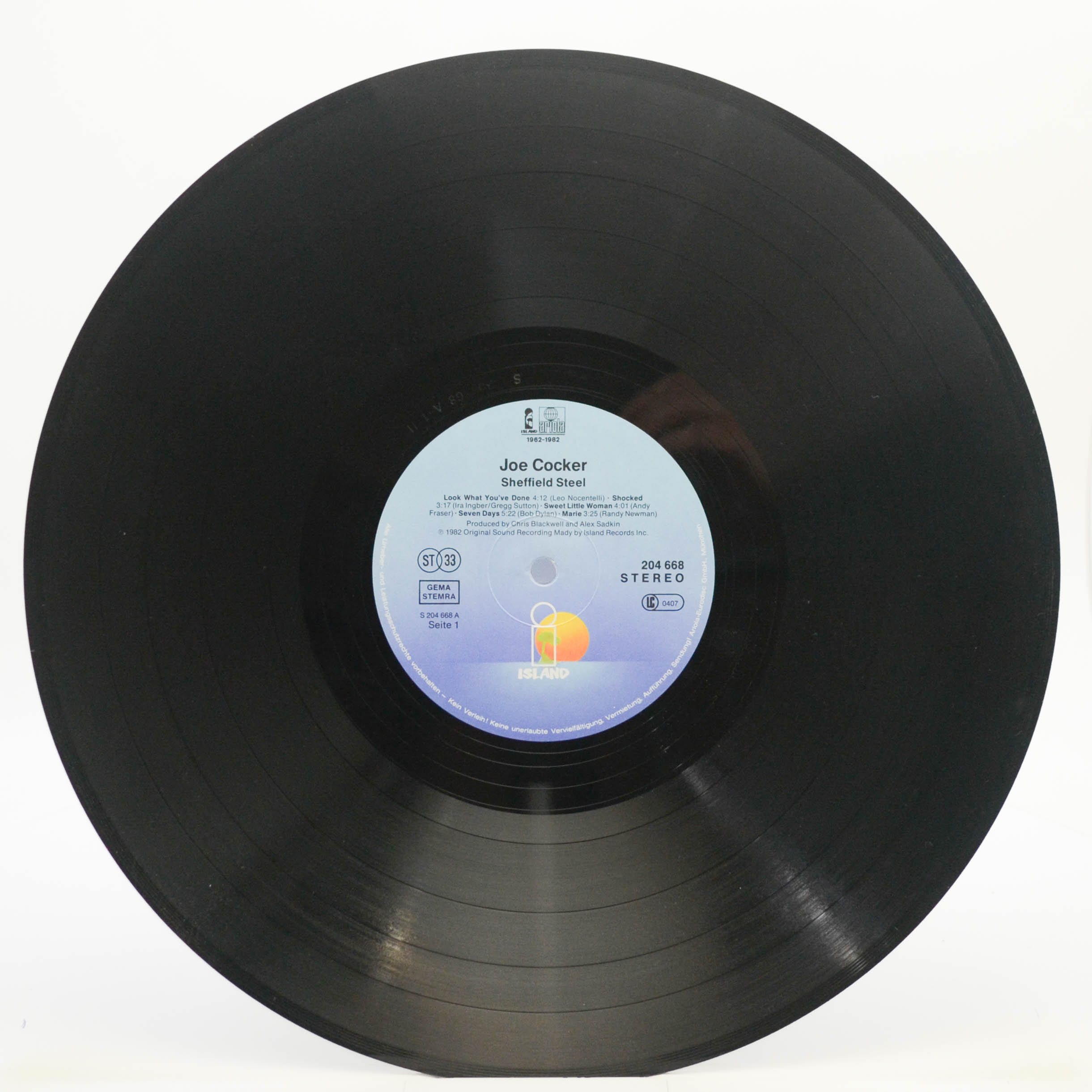 Виниловая пластинка Joe Cocker — Sheffield Steel, 1982