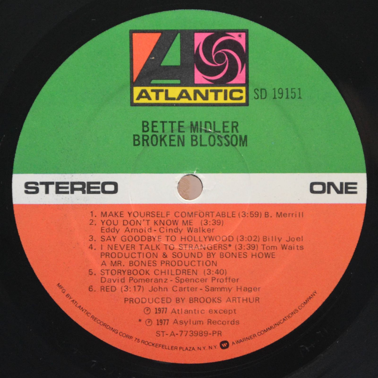 Bette Midler — Broken Blossom, 1977