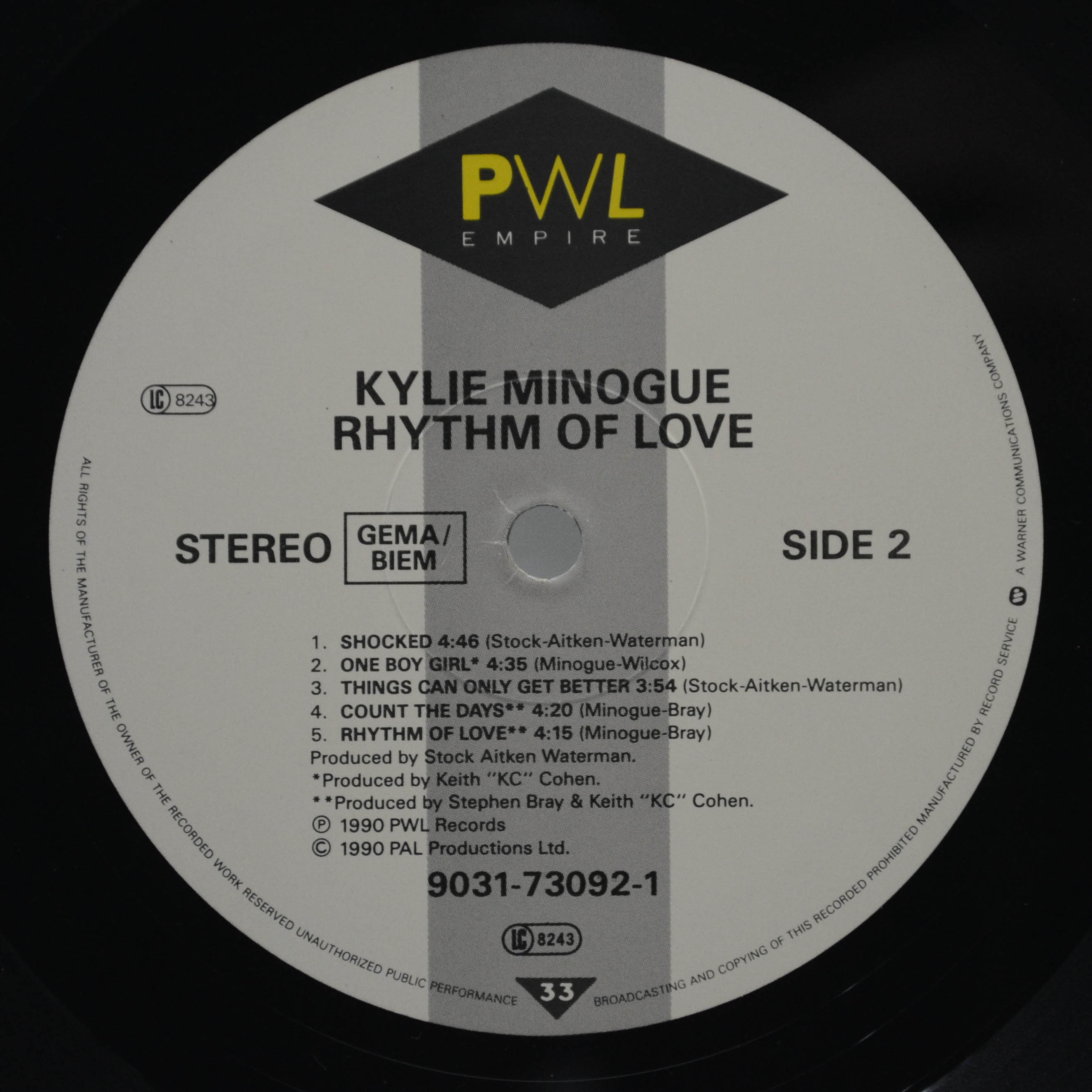 Kylie Minogue — Rhythm Of Love, 1990