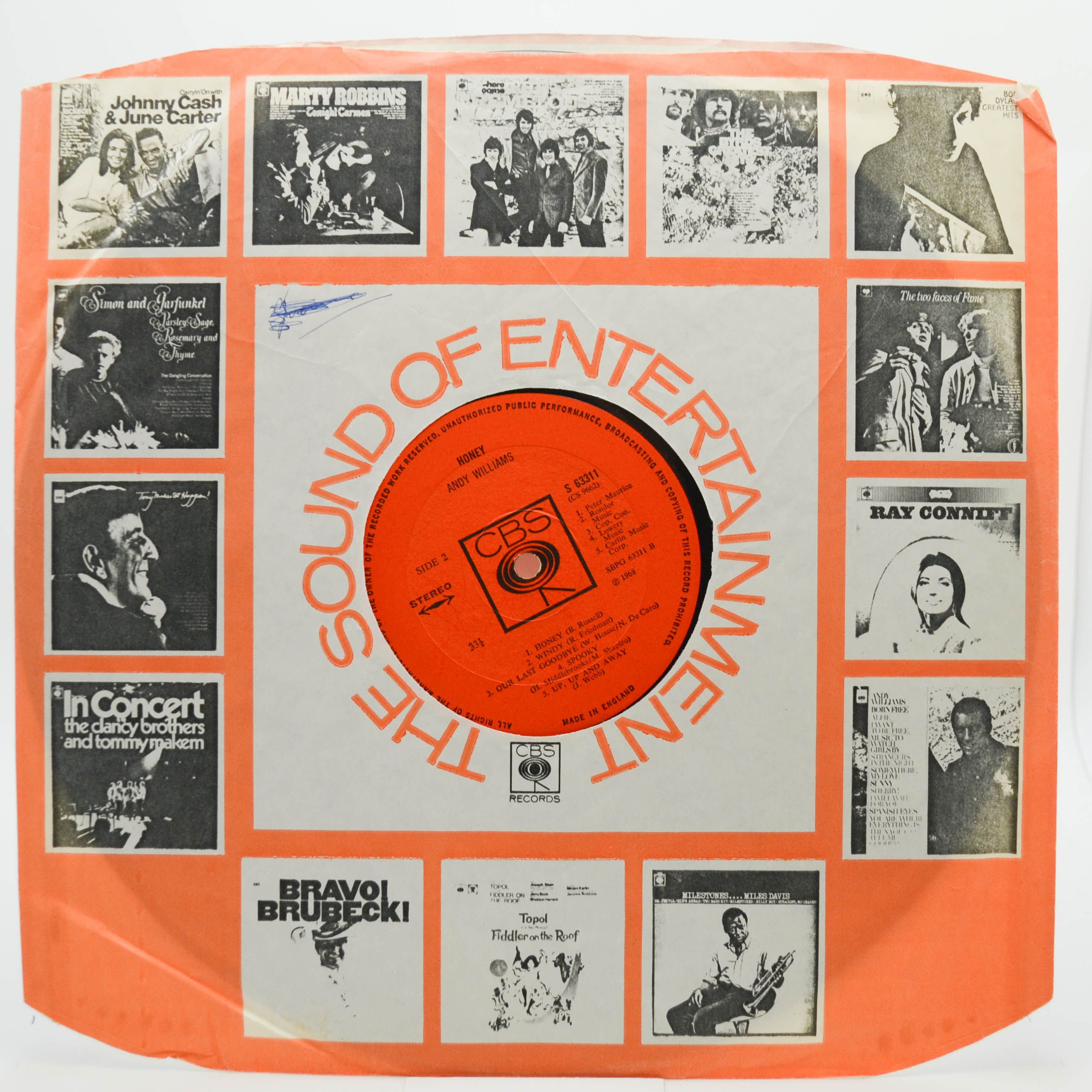 Andy Williams — Honey (UK), 1968