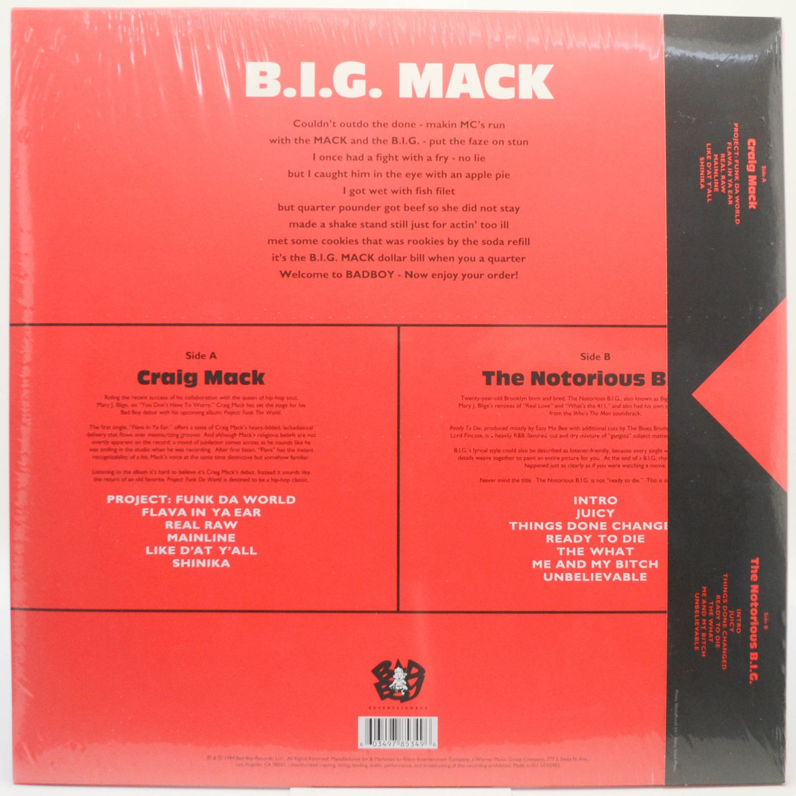 Craig Mack / The Notorious B.I.G. — B.I.G. Mack (LP+Cass), 2019