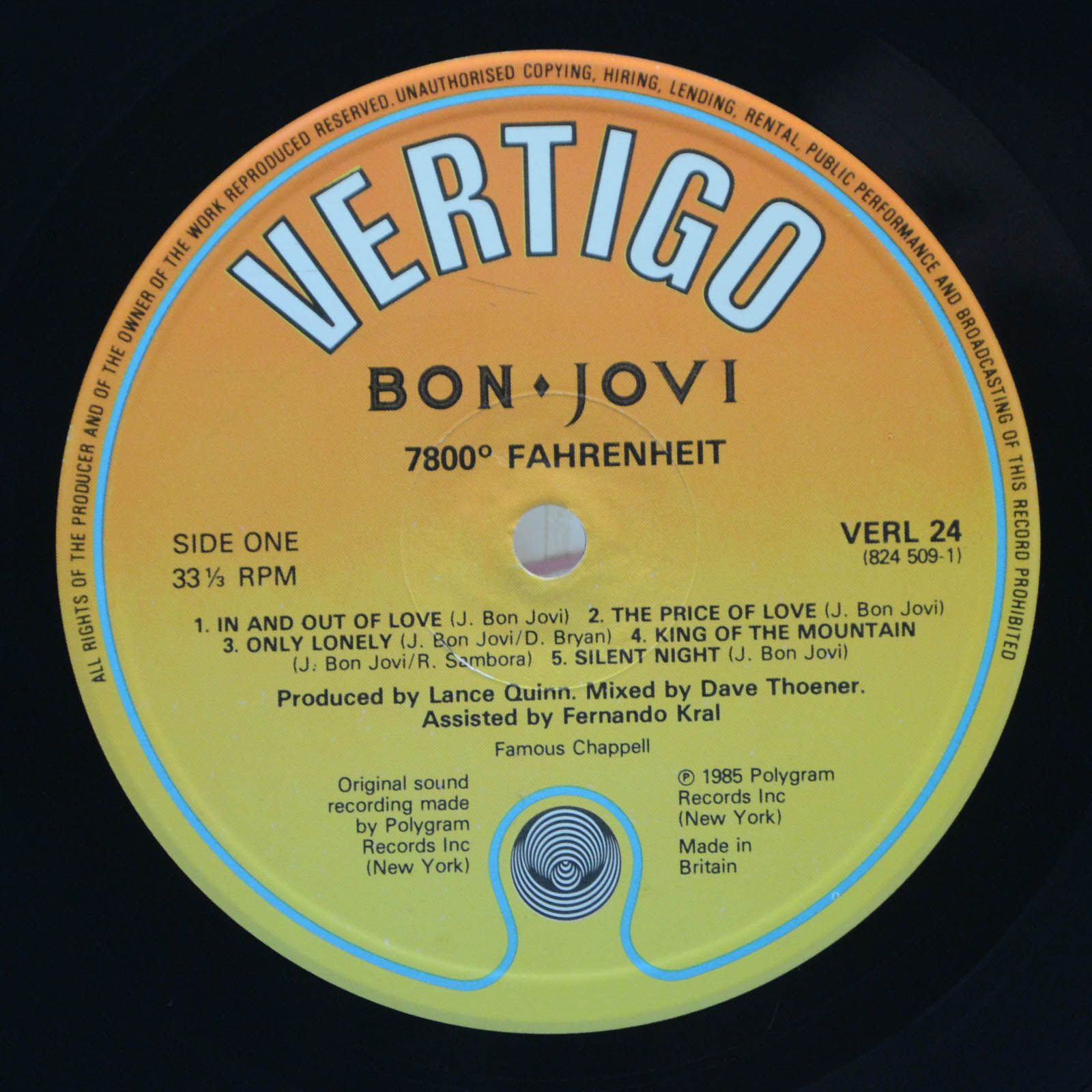 Bon Jovi — 7800° Fahrenheit (UK), 1985