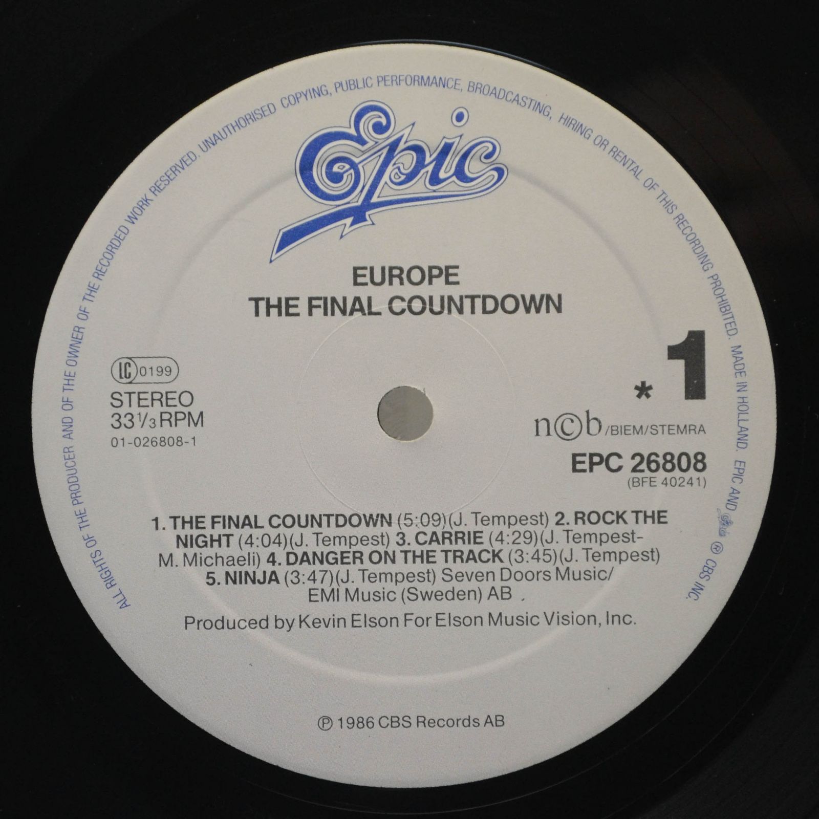 Europe — The Final Countdown, 1986