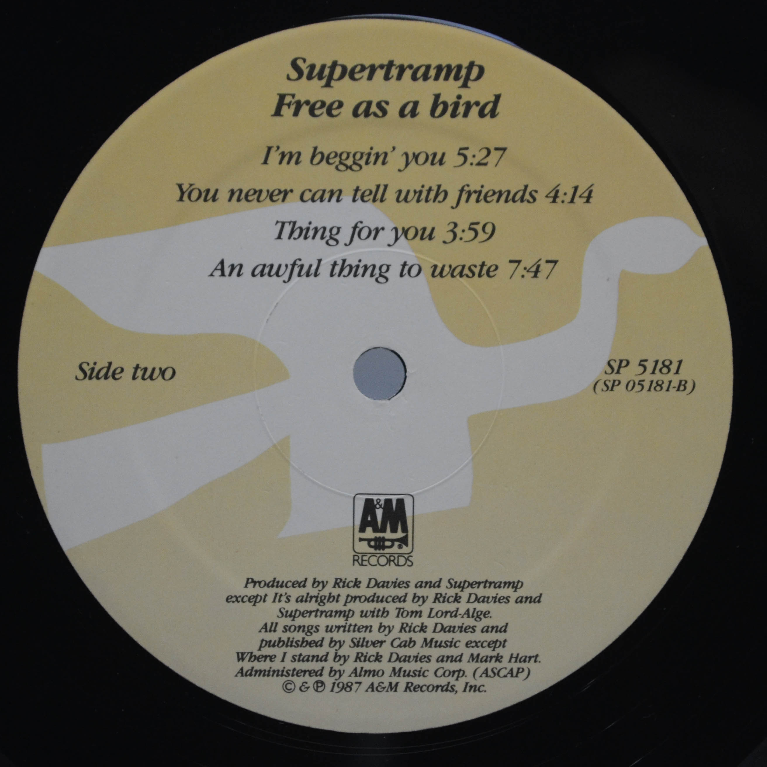 Supertramp — Free As A Bird, 1987