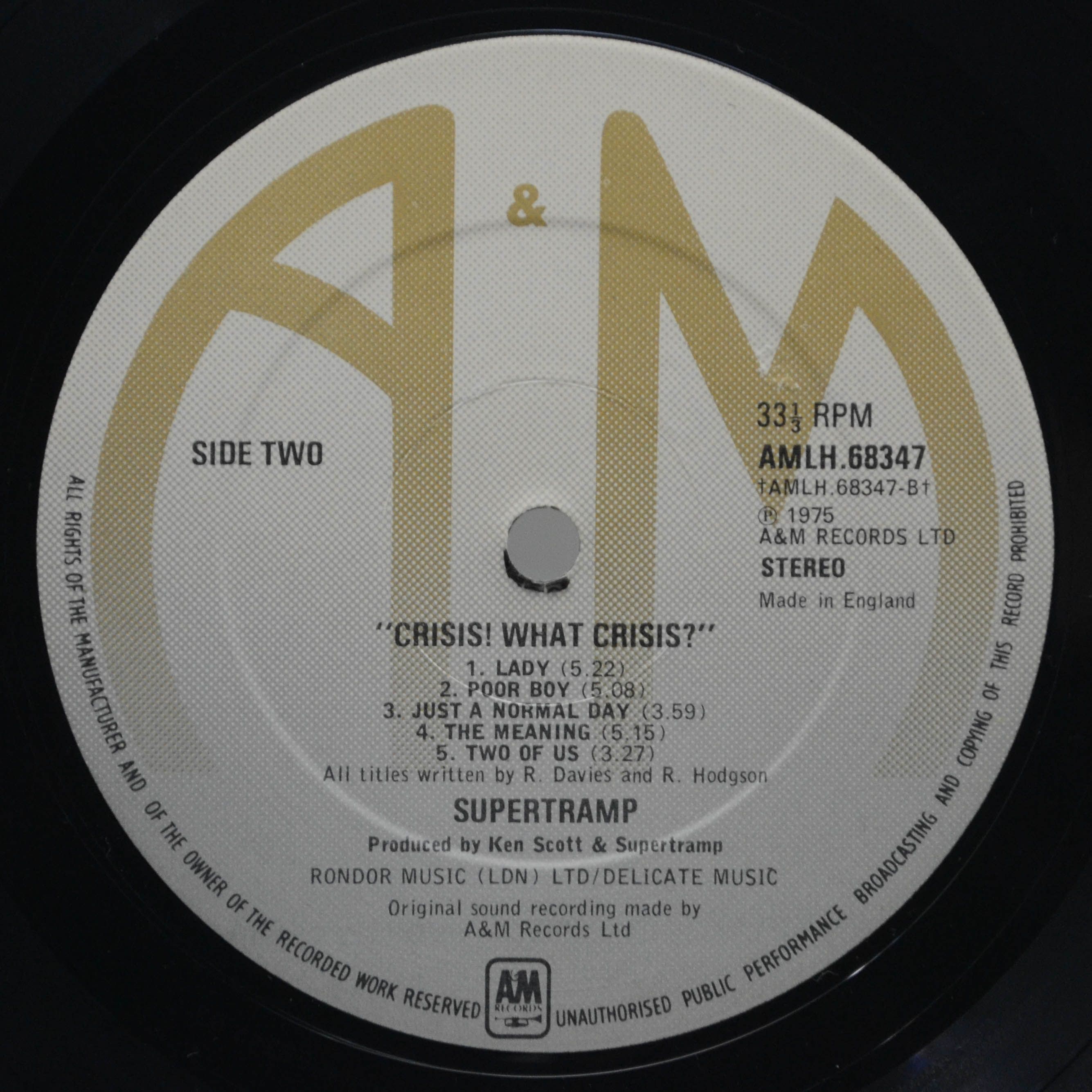 Supertramp — Crisis? What Crisis? (1-st, UK), 1975