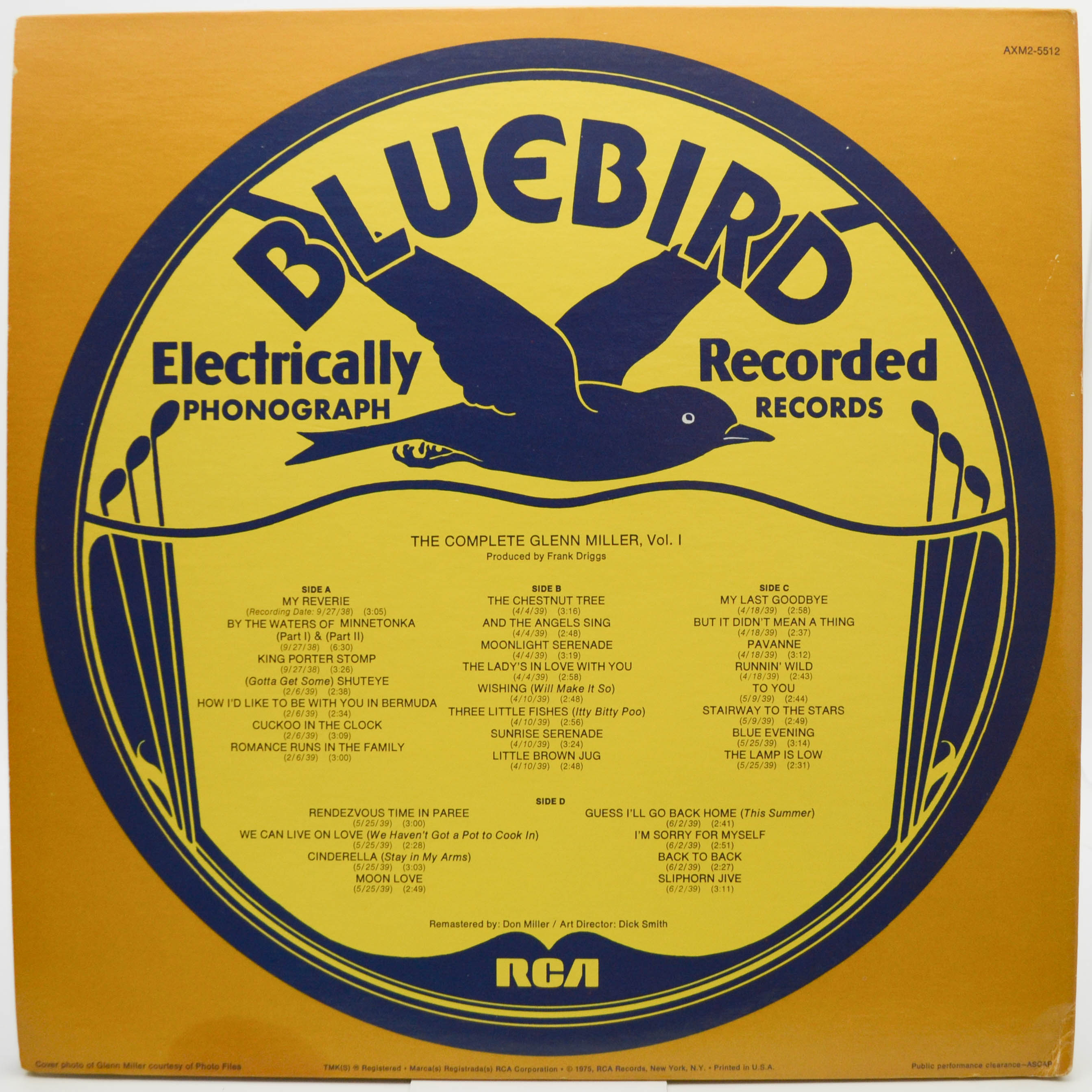 Glenn Miller — The Complete Glenn Miller Vol. 1 1938-1939 (2LP, USA), 1975