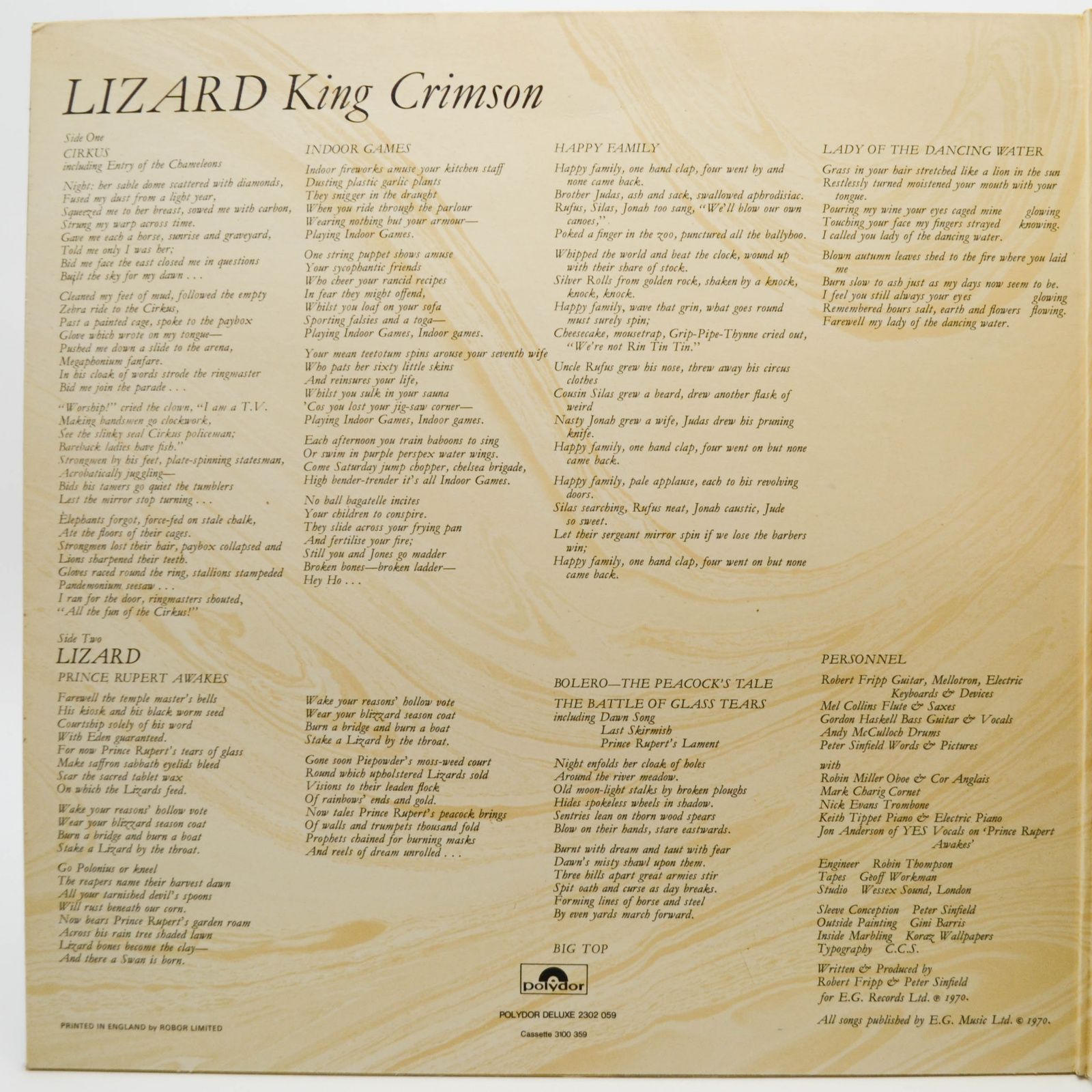 King Crimson — Lizard (UK), 1970