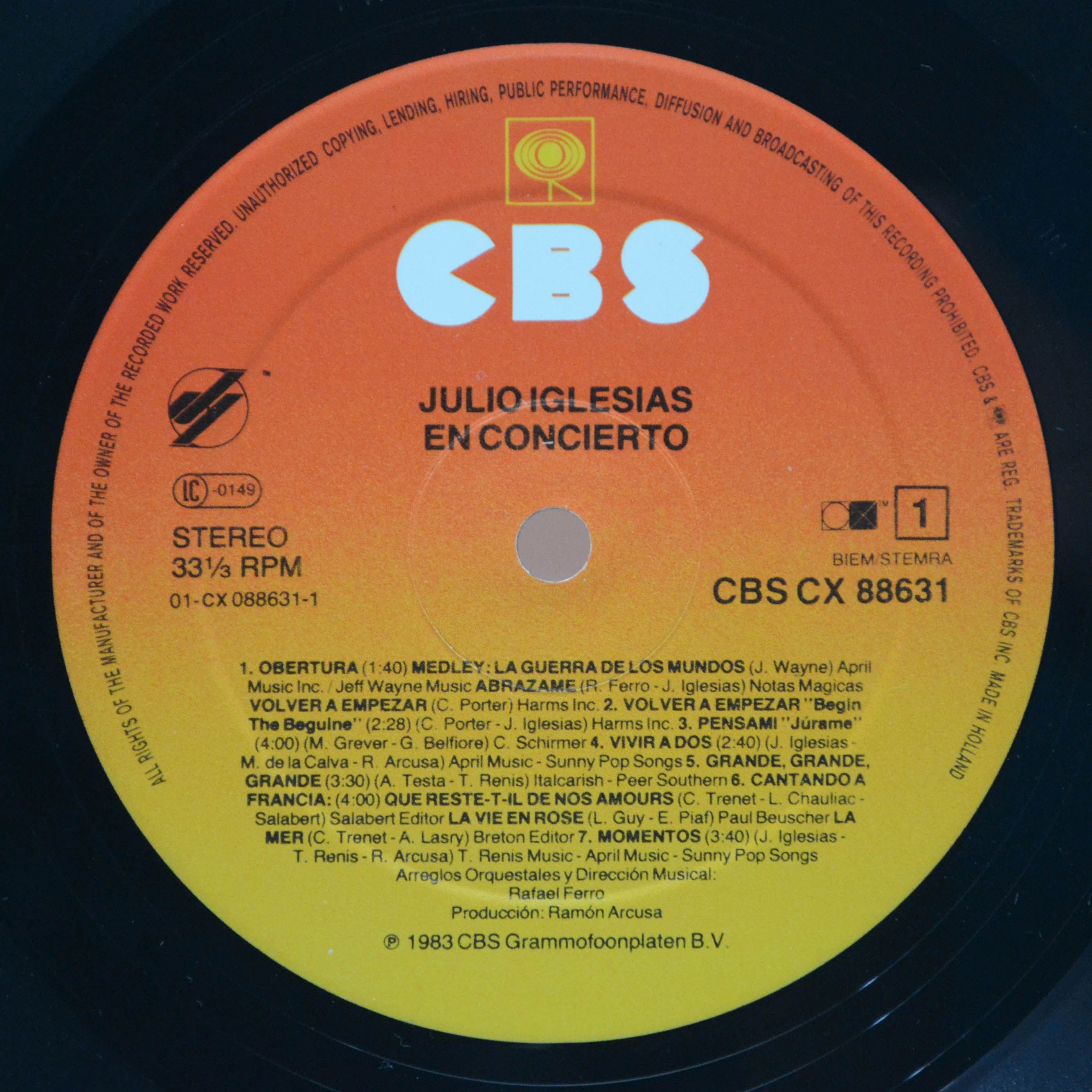 Julio Iglesias — En Concierto (2LP), 1983