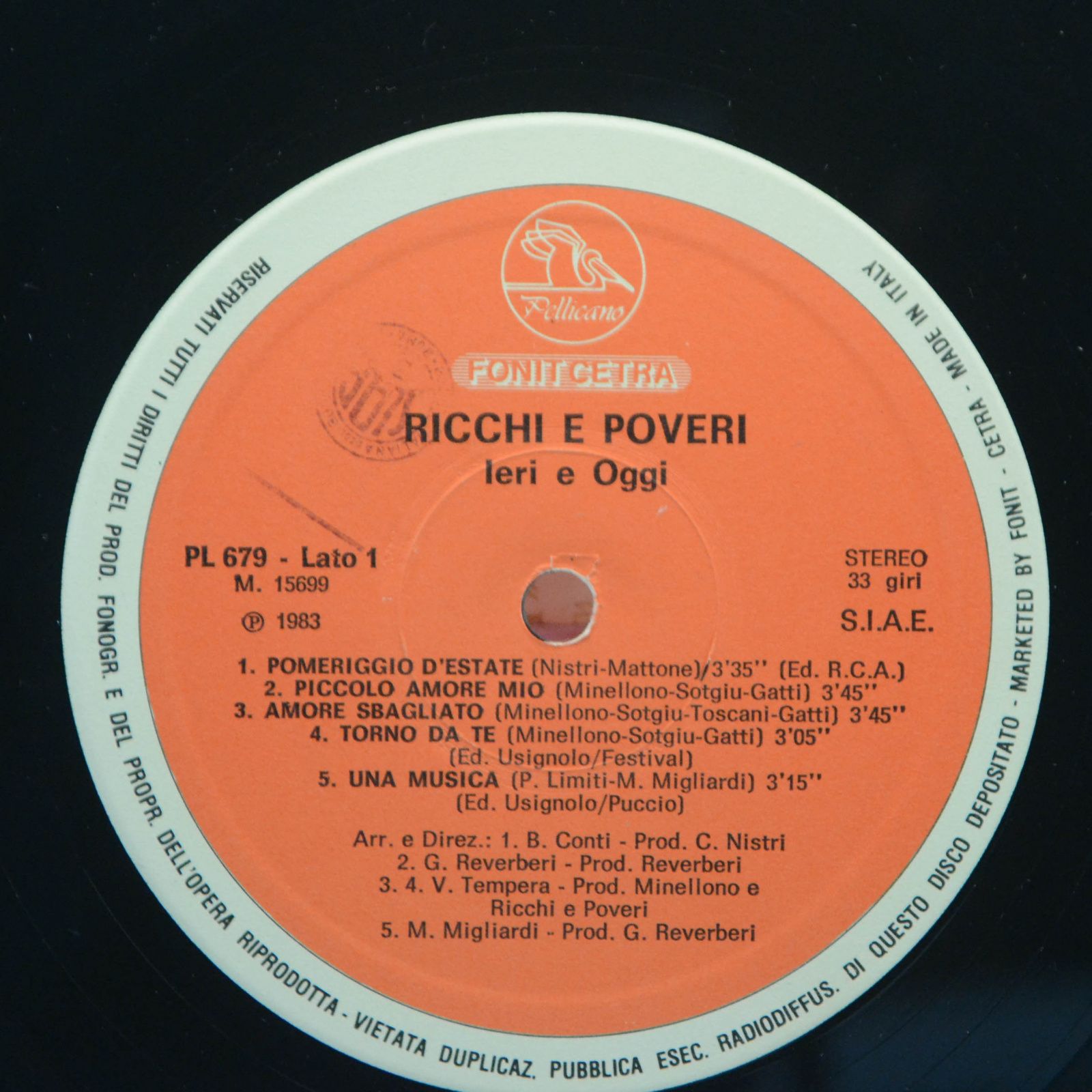 Ricchi E Poveri — Ieri E Oggi (Italy), 1983