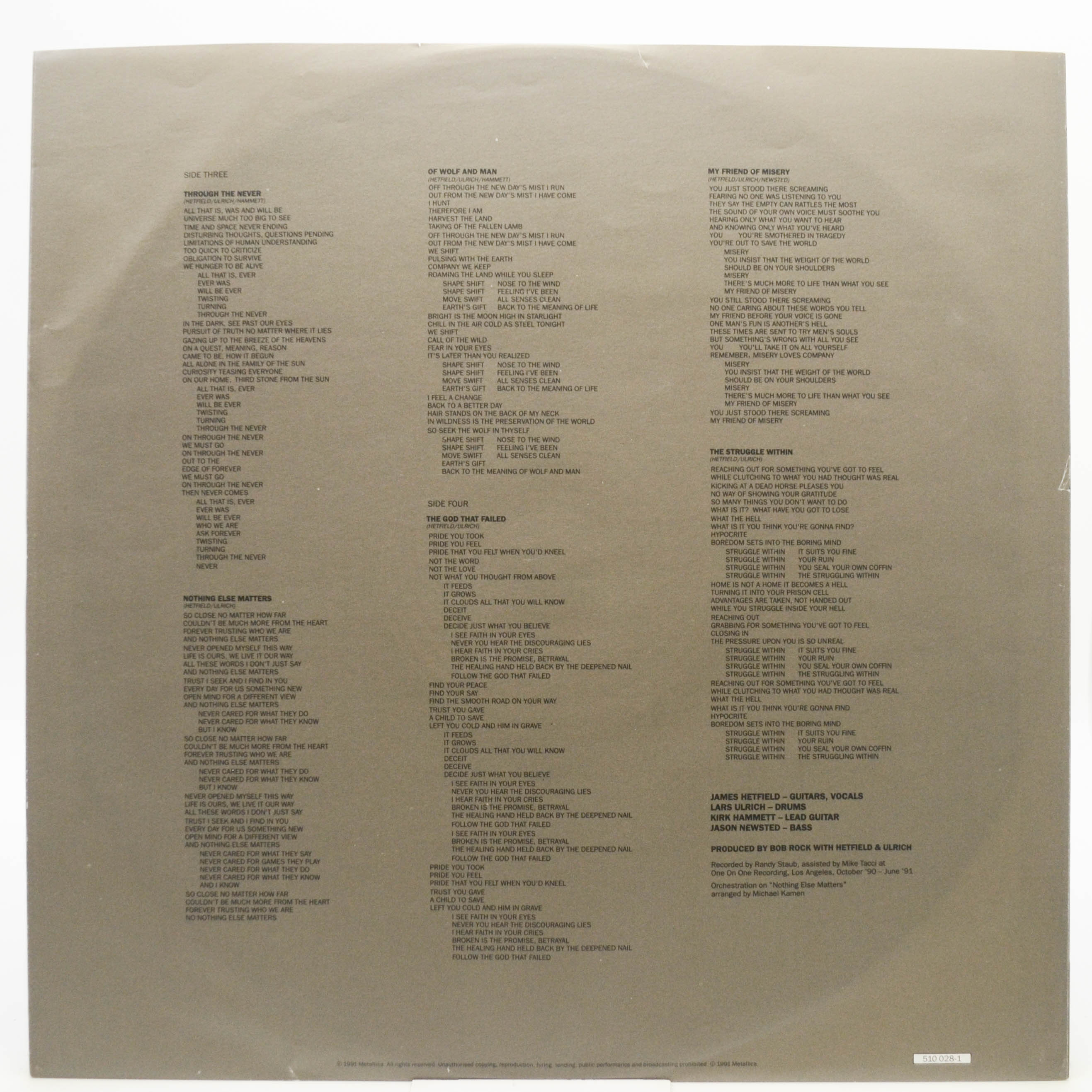 Metallica — Metallica (2LP), 1991