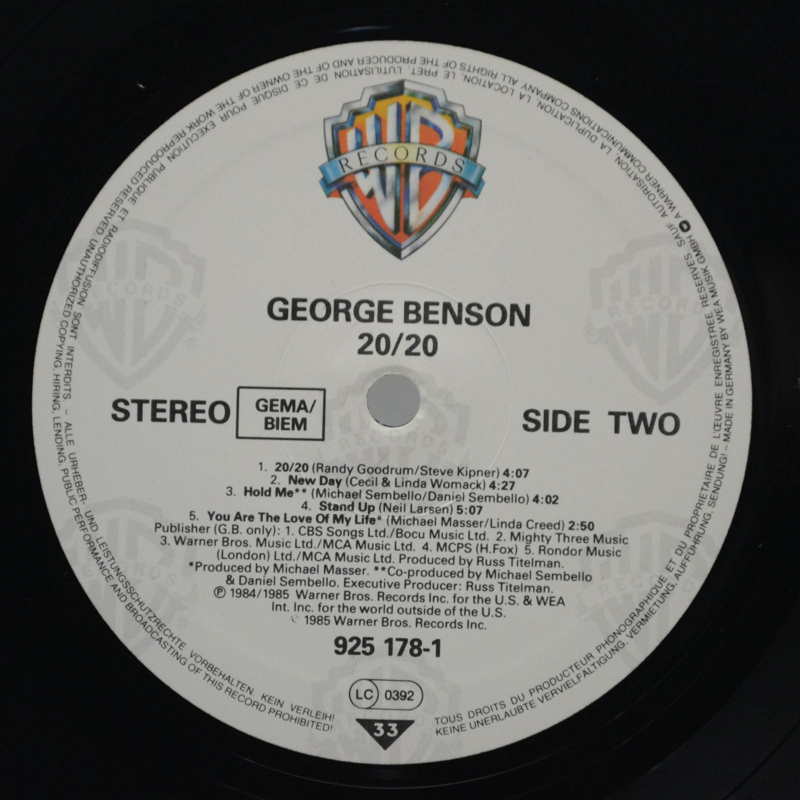 George Benson — 20/20, 1985